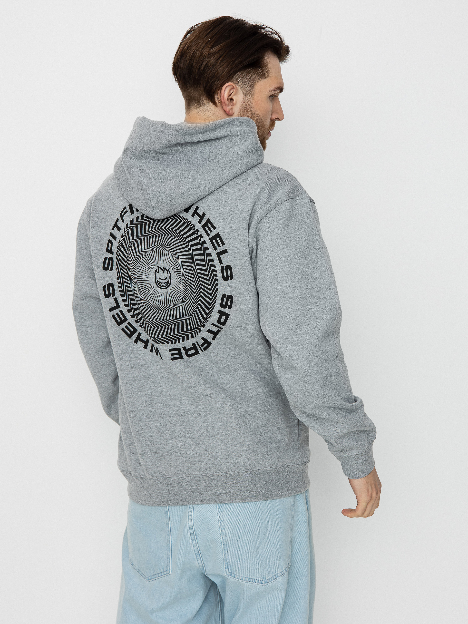 Spitfire Classic Vortex HD Kapucnis pulóver (heather grey w/black print)