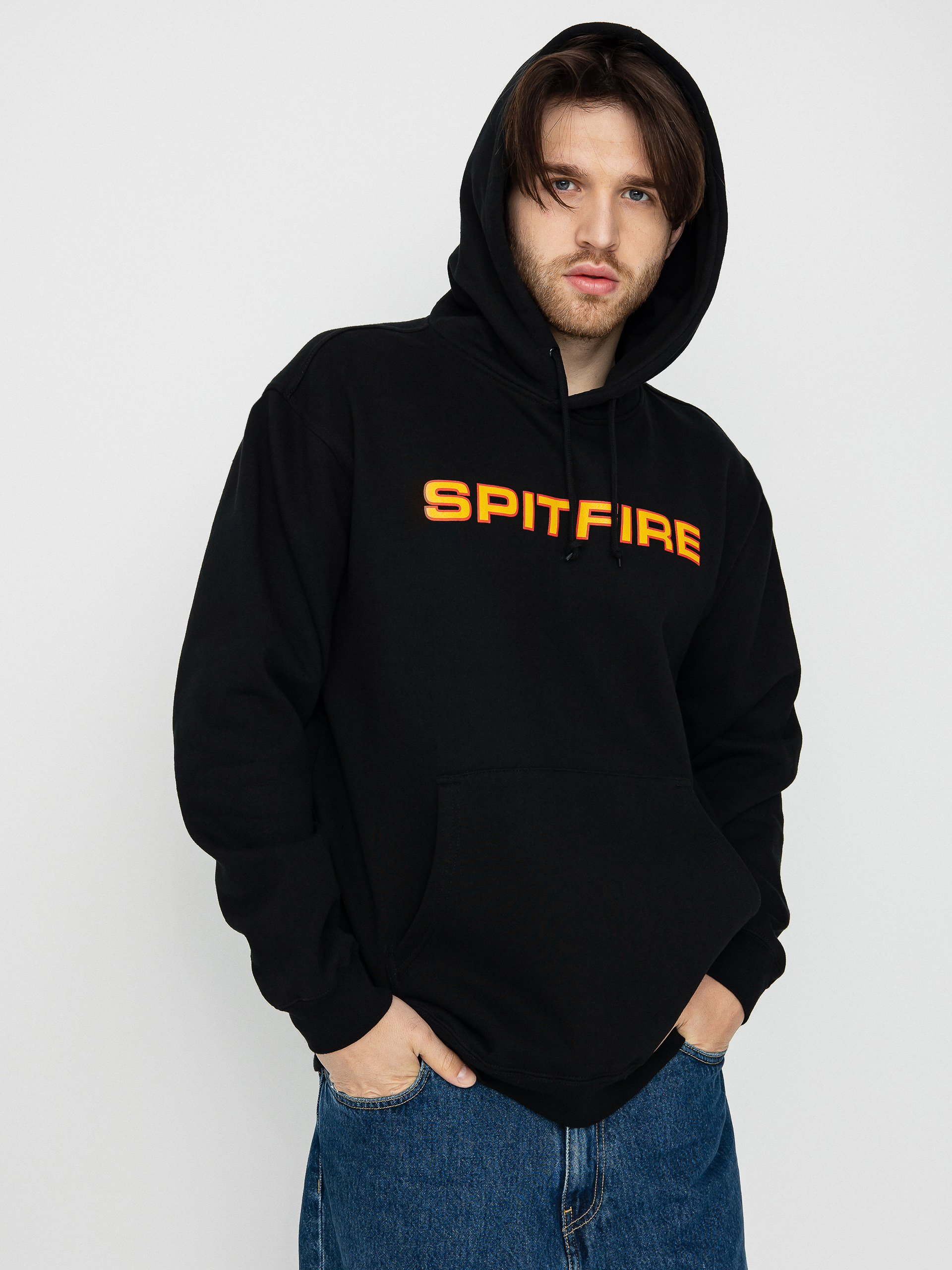 Spitfire Classic 87 HD Kapucnis pulóver (black w/gold & red print)