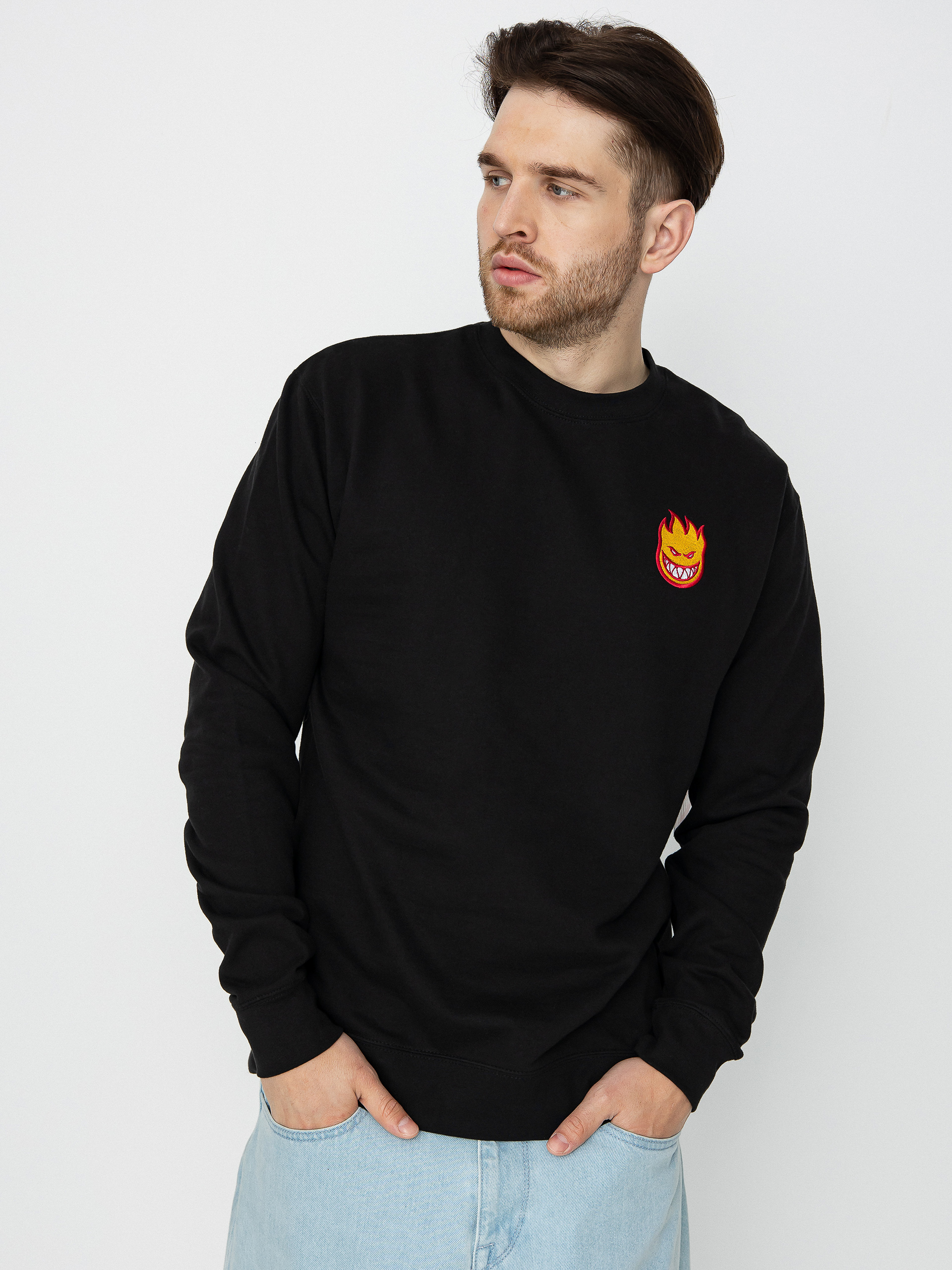 Spitfire Lil Bighead Fill Pulóver (black w/red/gold/white embroidery)