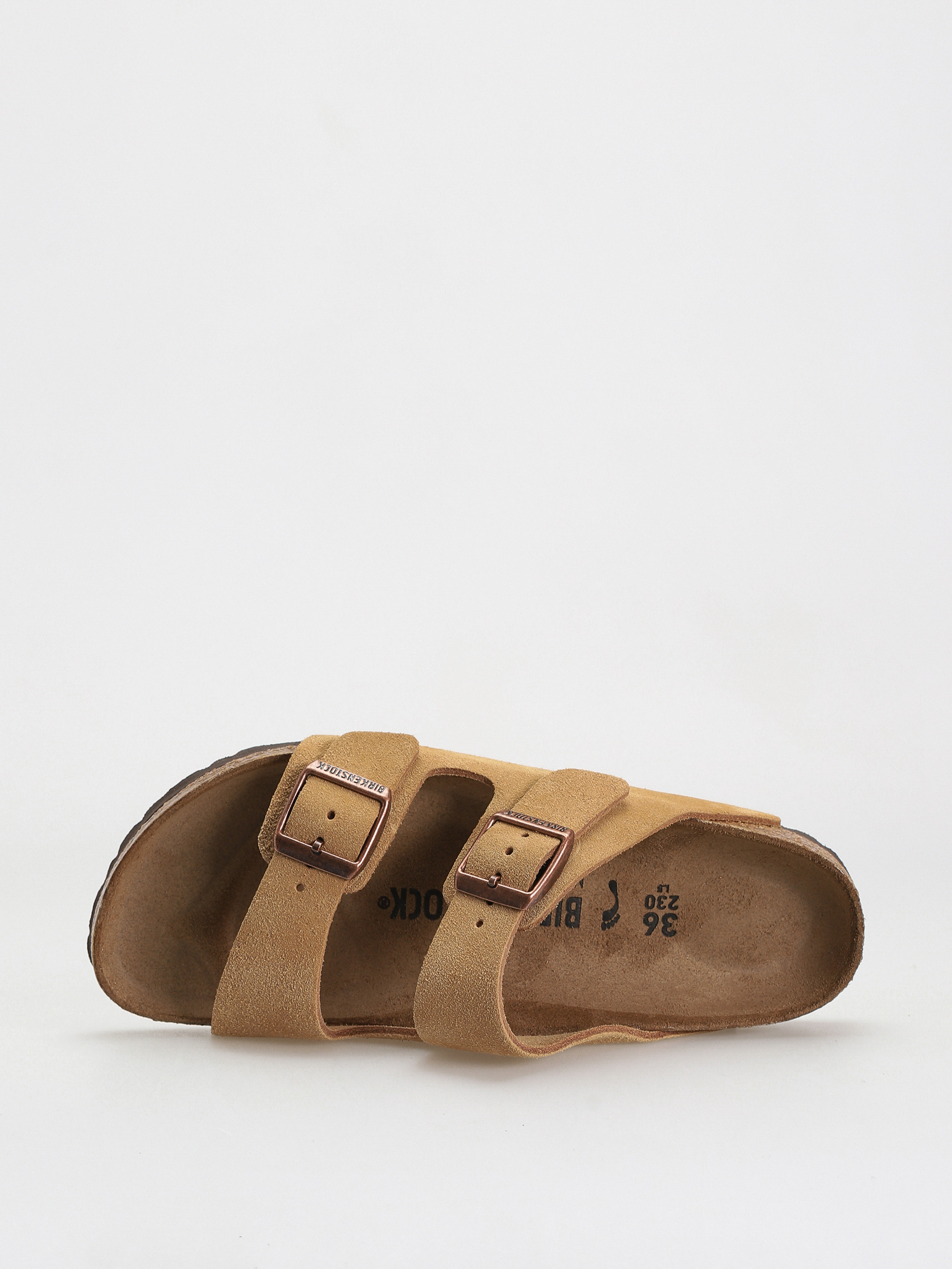 Birkenstock Arizona Suede Leather Narrow Flip-flop papucsok Wmn (latte cream)