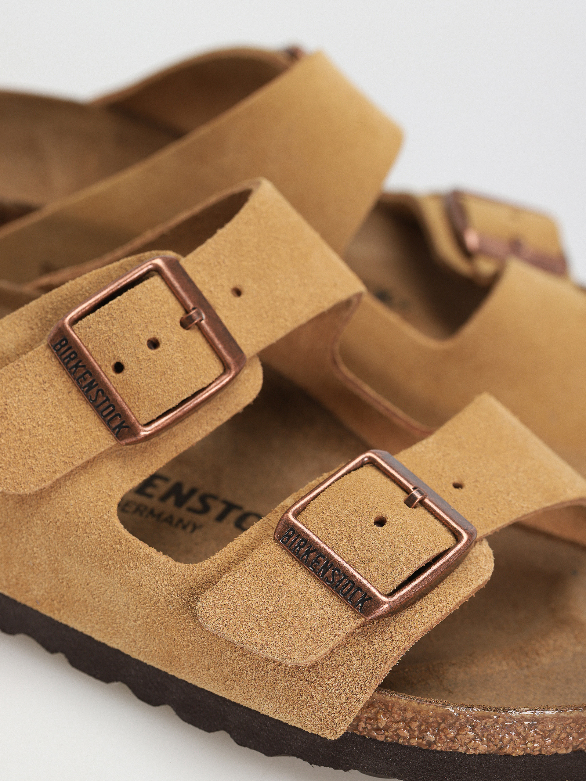 Birkenstock Arizona Suede Leather Narrow Flip-flop papucsok Wmn (latte cream)