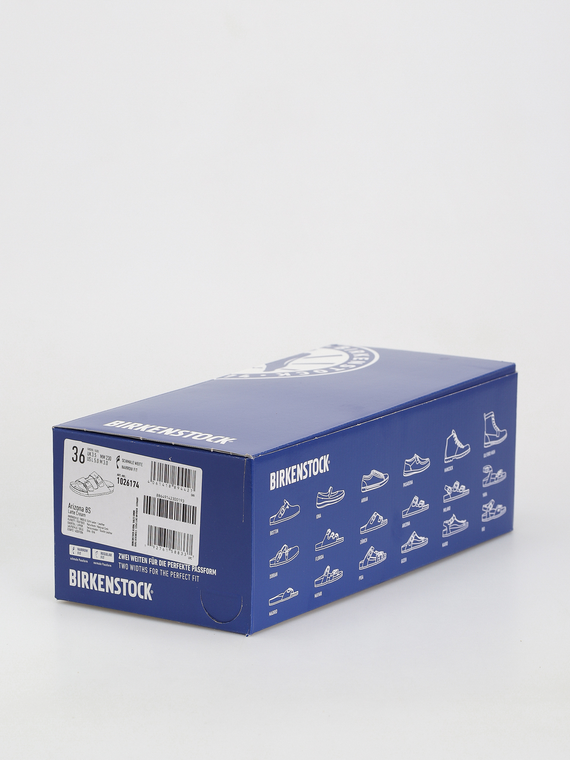 Birkenstock Arizona Suede Leather Narrow Flip-flop papucsok Wmn (latte cream)