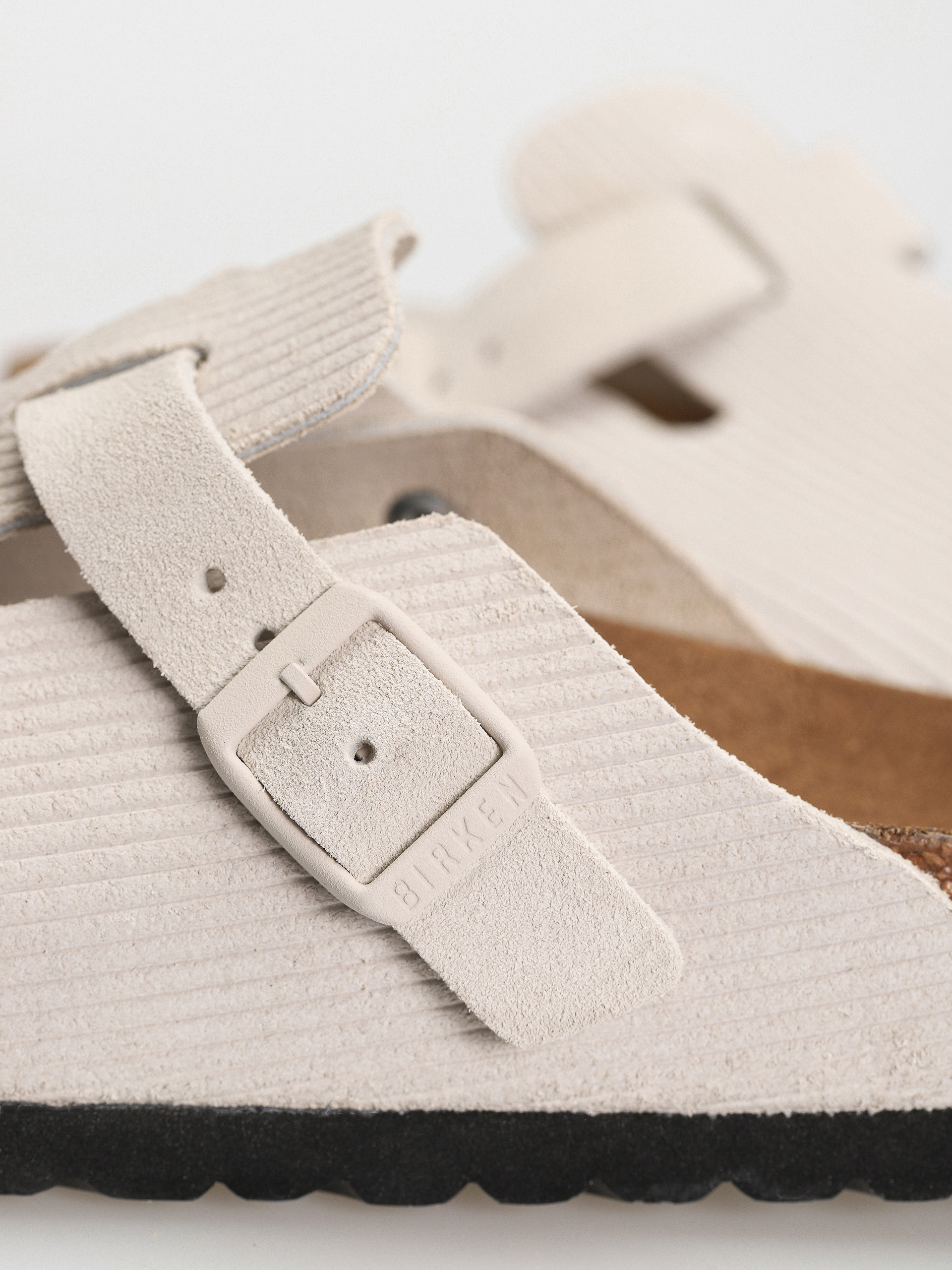 Birkenstock Boston Suede Embossed Narrow Flip-flop papucsok Wmn (corduroy antique white)
