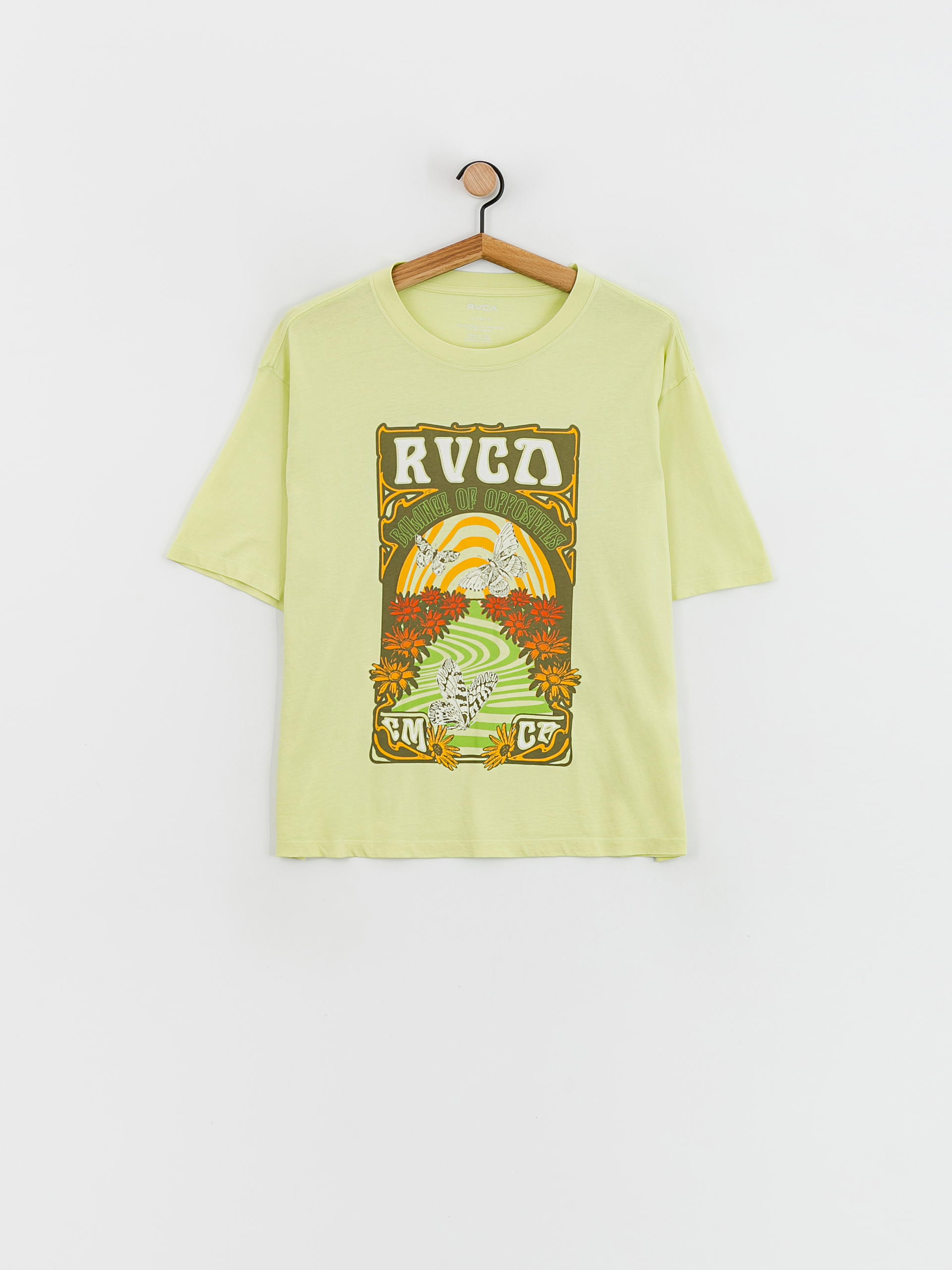RVCA Swirl Anyday póló Wmn (vivid chartreuse/solid)
