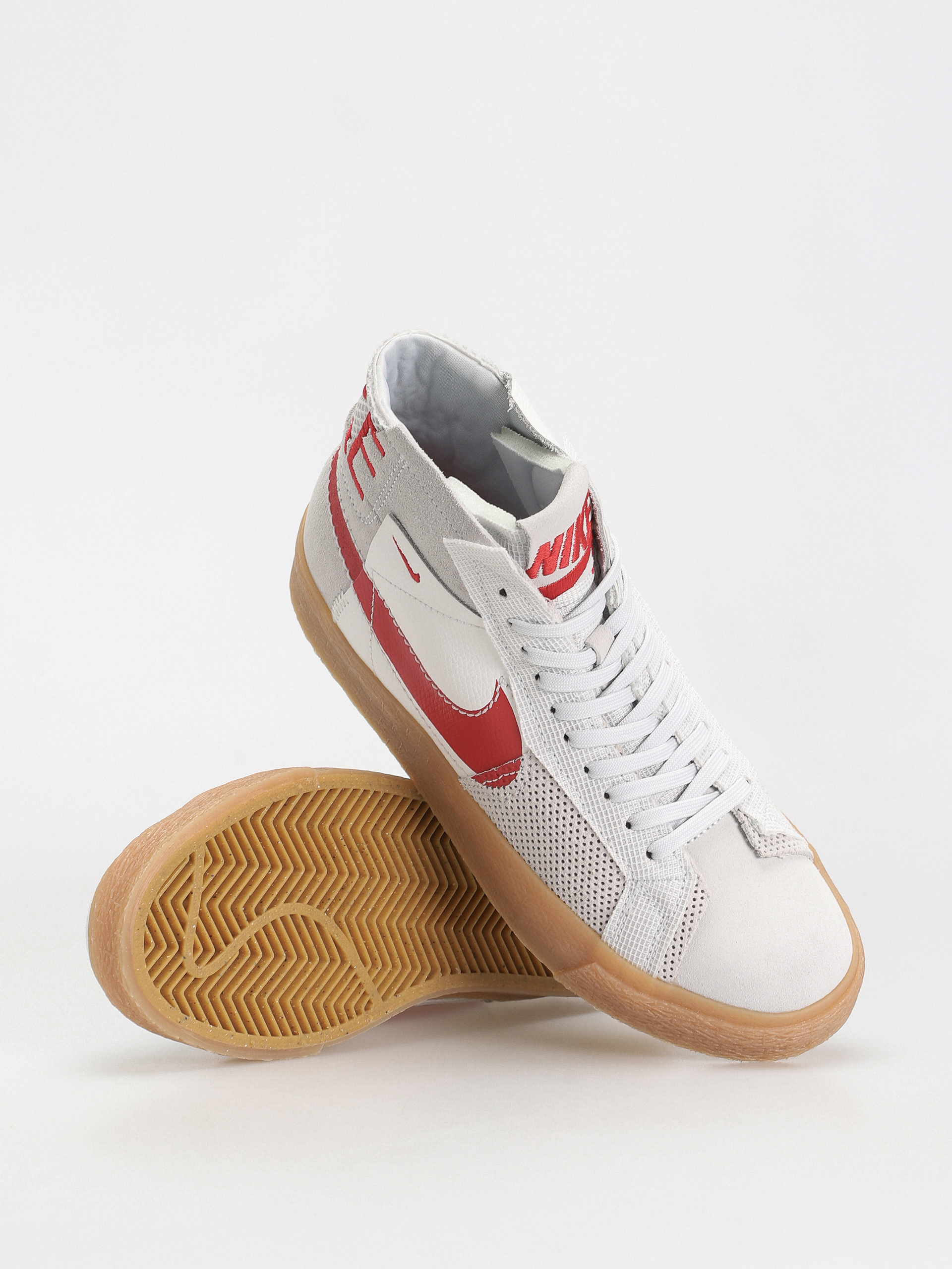 Nike SB Zoom Blazer Mid Prm Cipők (summit white/university red)