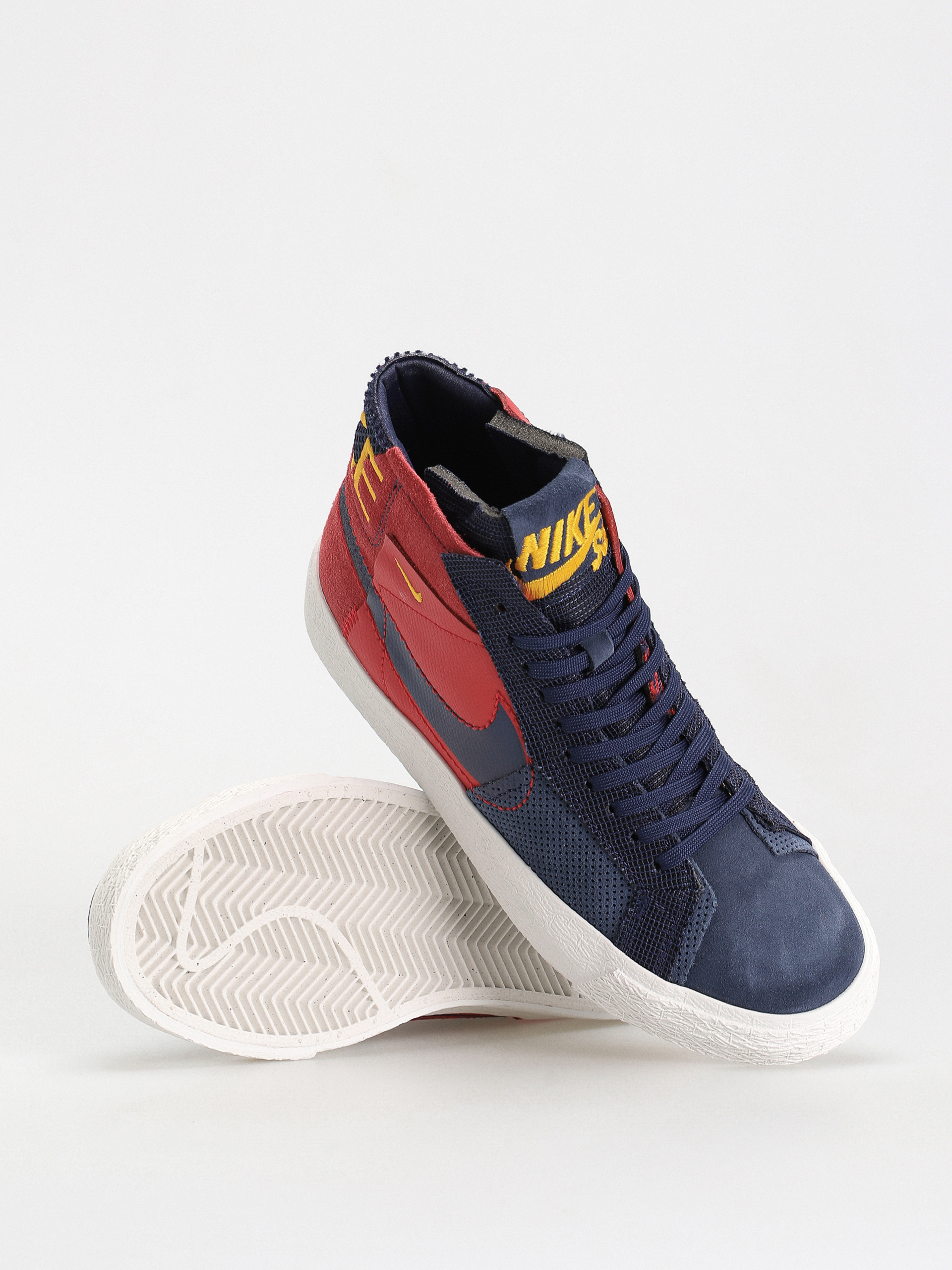 Nike SB Zoom Blazer Mid Prm Cipők (university red/midnight navy)