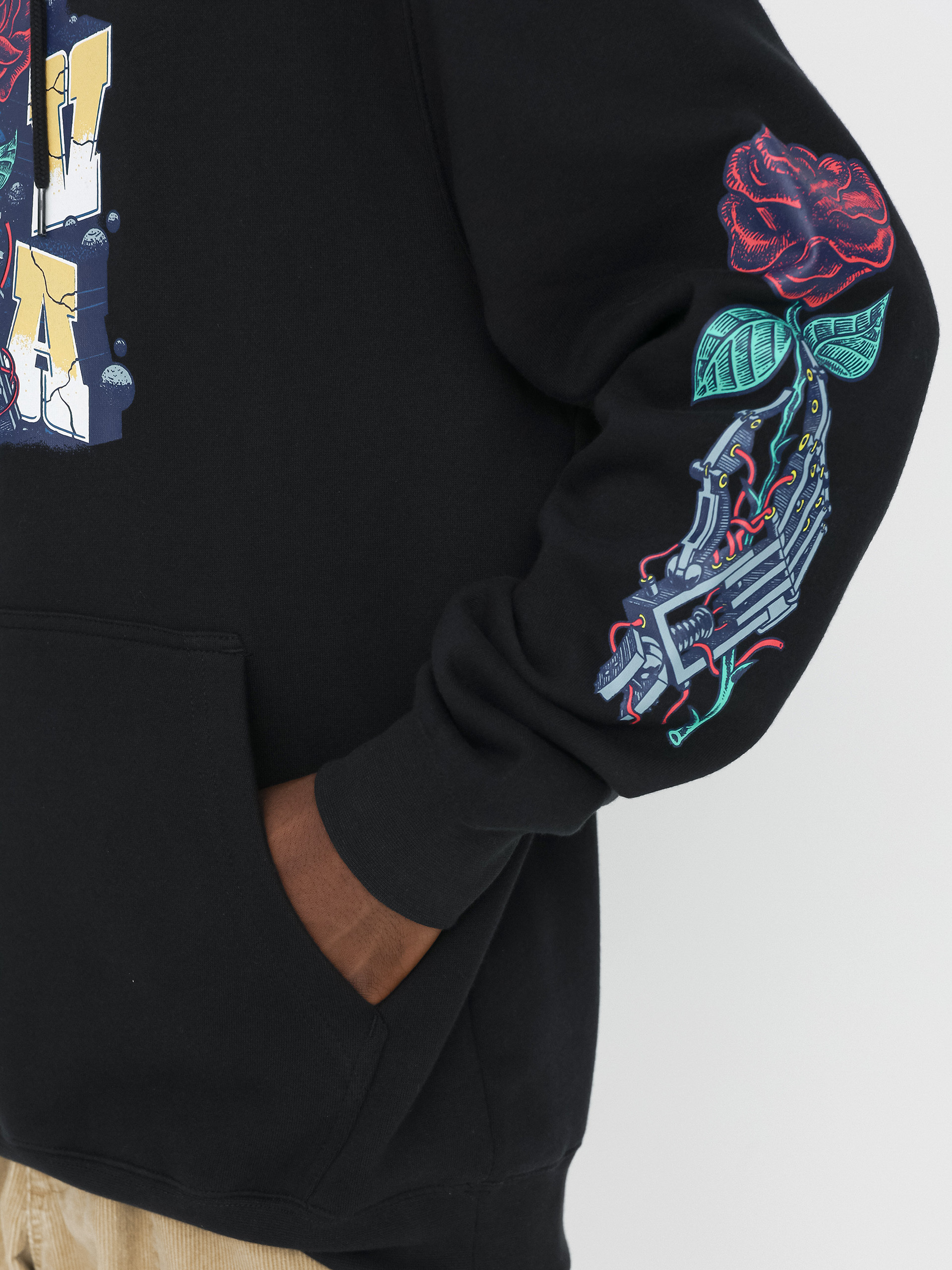 RVCA Mandroid HD Kapucnis pulóver (black)