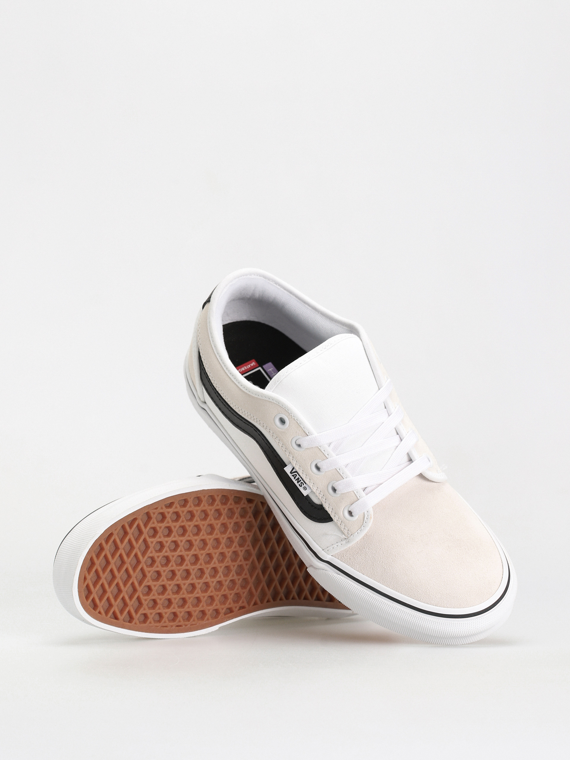 Vans Chukka Low Sidestripe Cipők (white/black/gum)