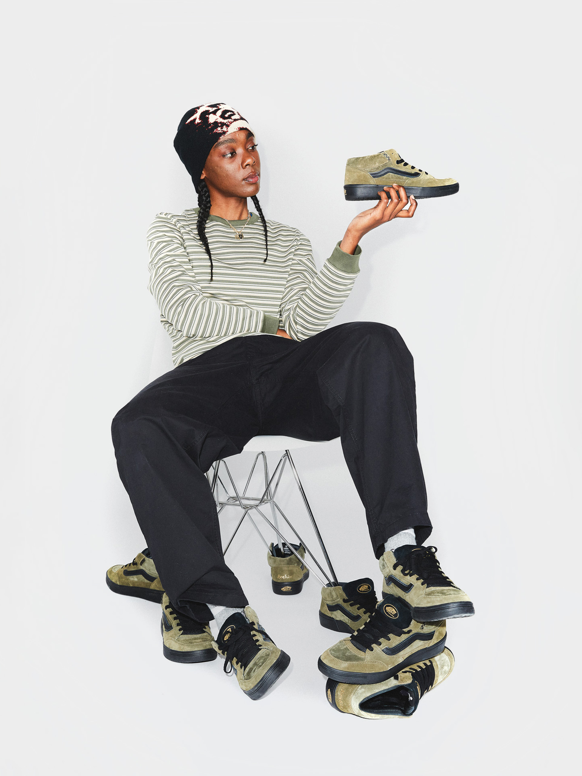 Vans Zahba Mid X Beatrice Domond Cipők (dark olive)