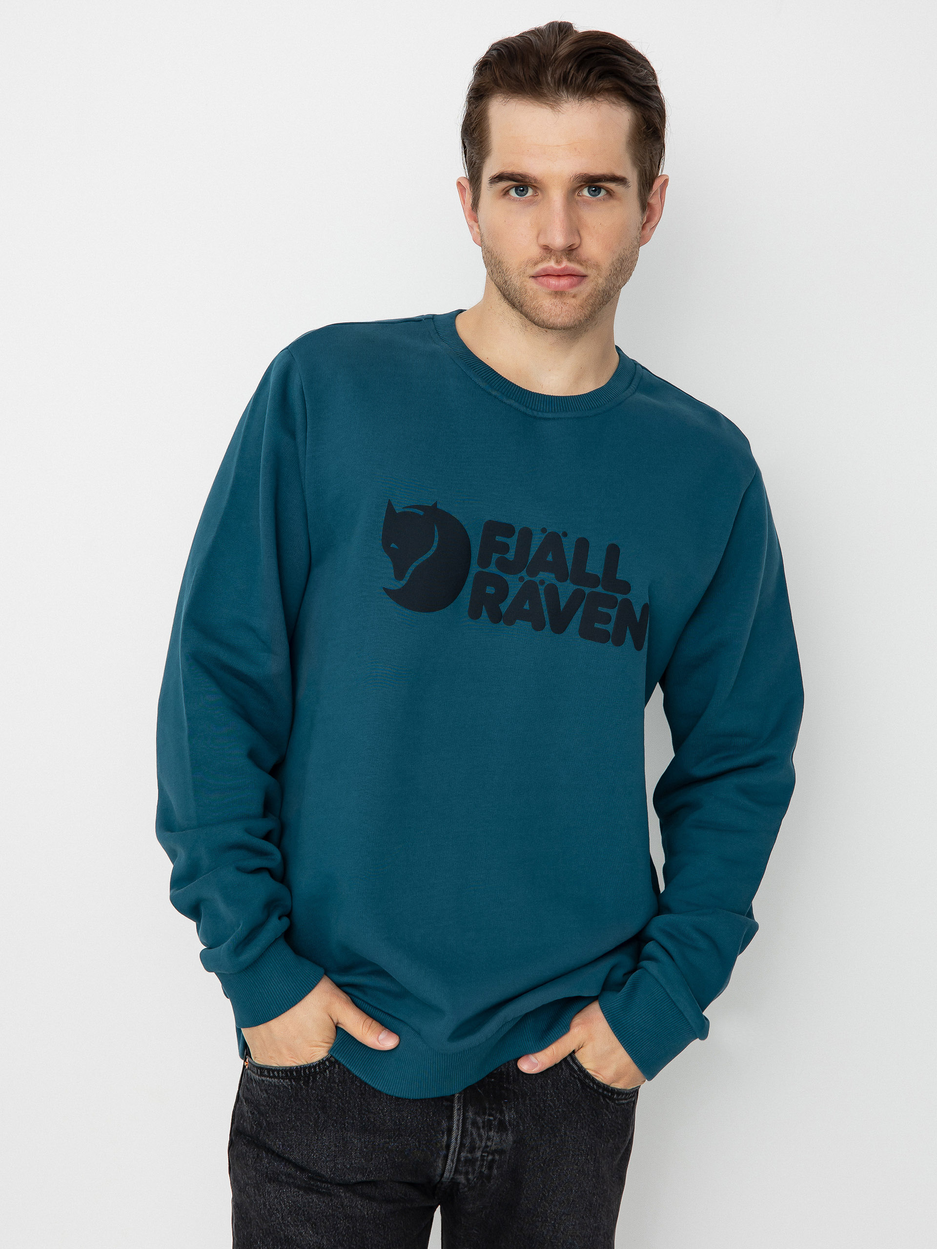 Fjallraven Logo Pulóver (deep sea)