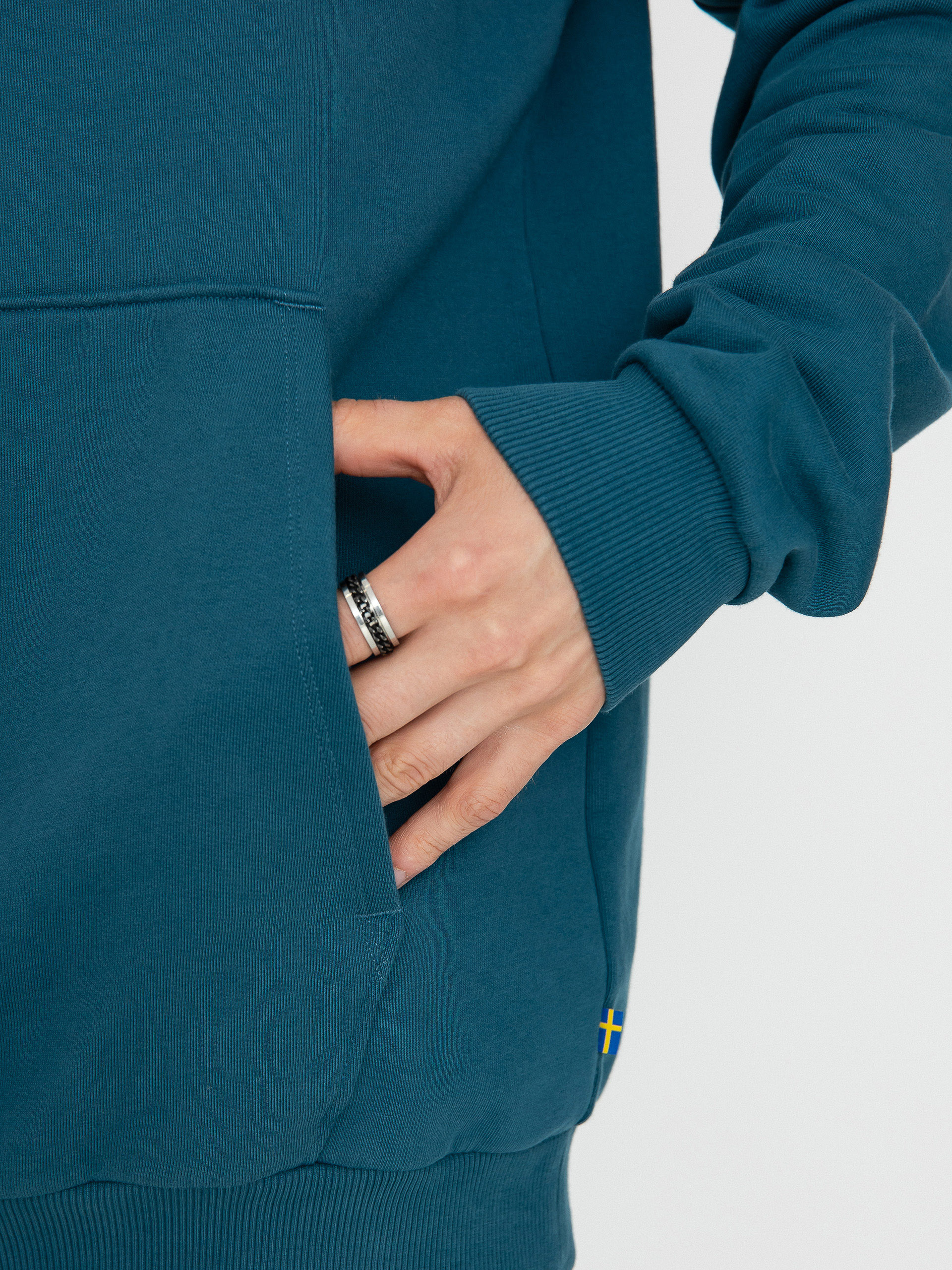 Fjallraven Logo HD Kapucnis pulóver (deep sea)