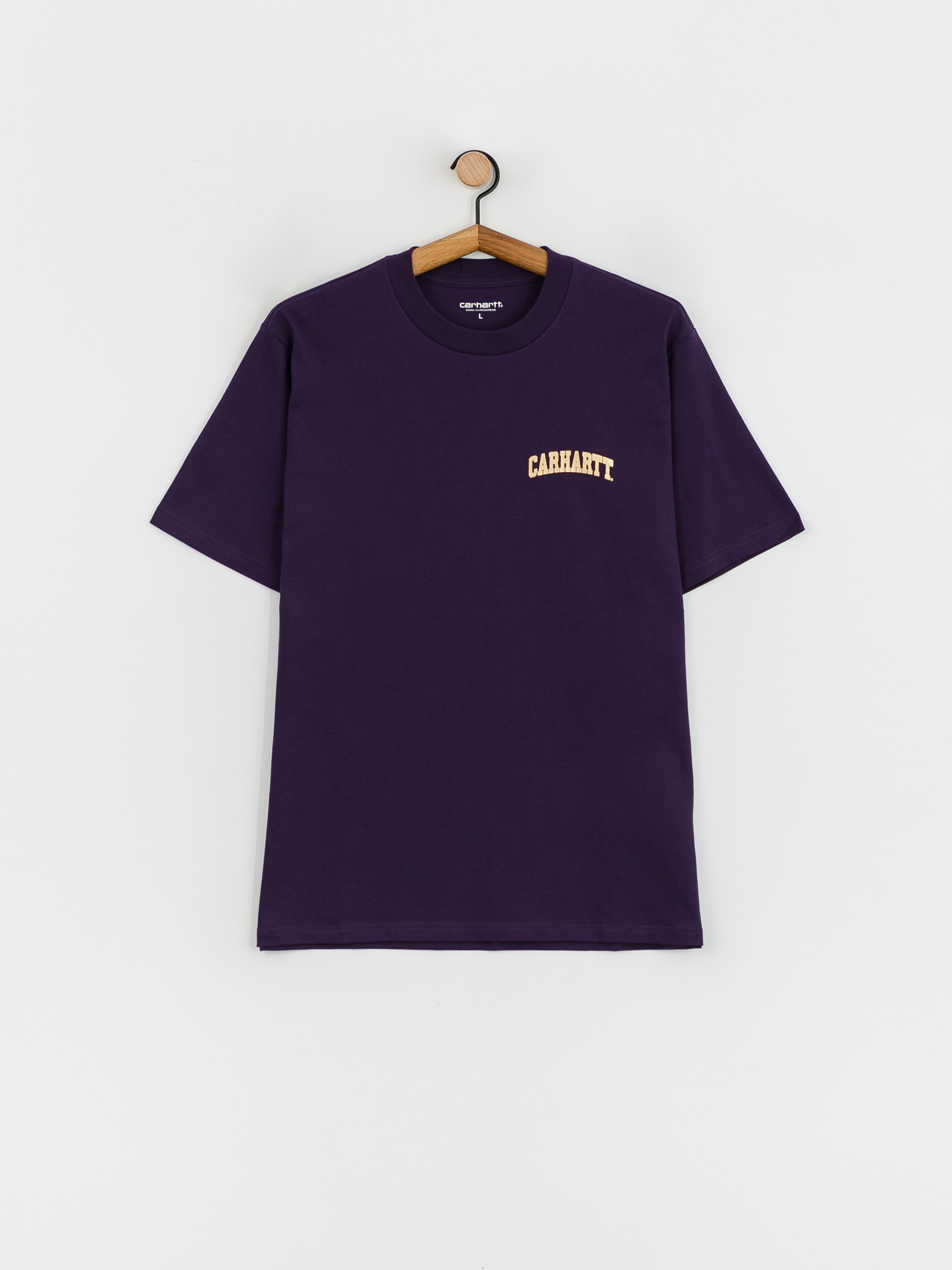 Carhartt WIP University Script póló (cassis/gold)