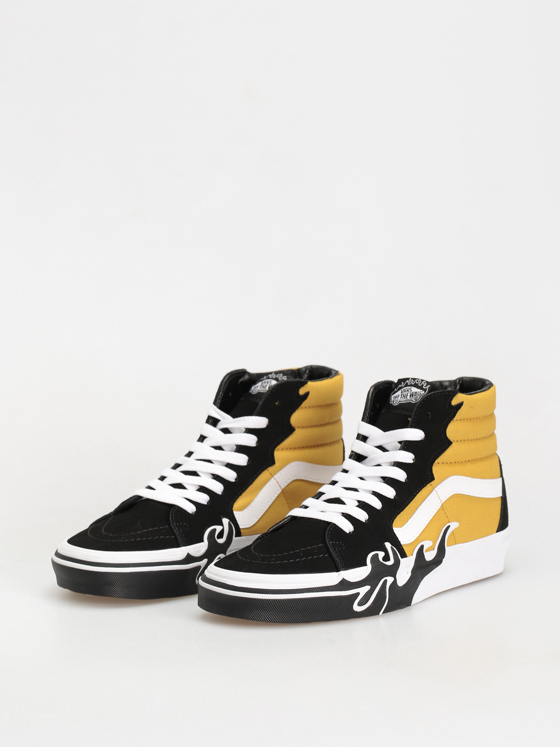 Vans Sk8 Hi Flame Cipők (black/yellow)