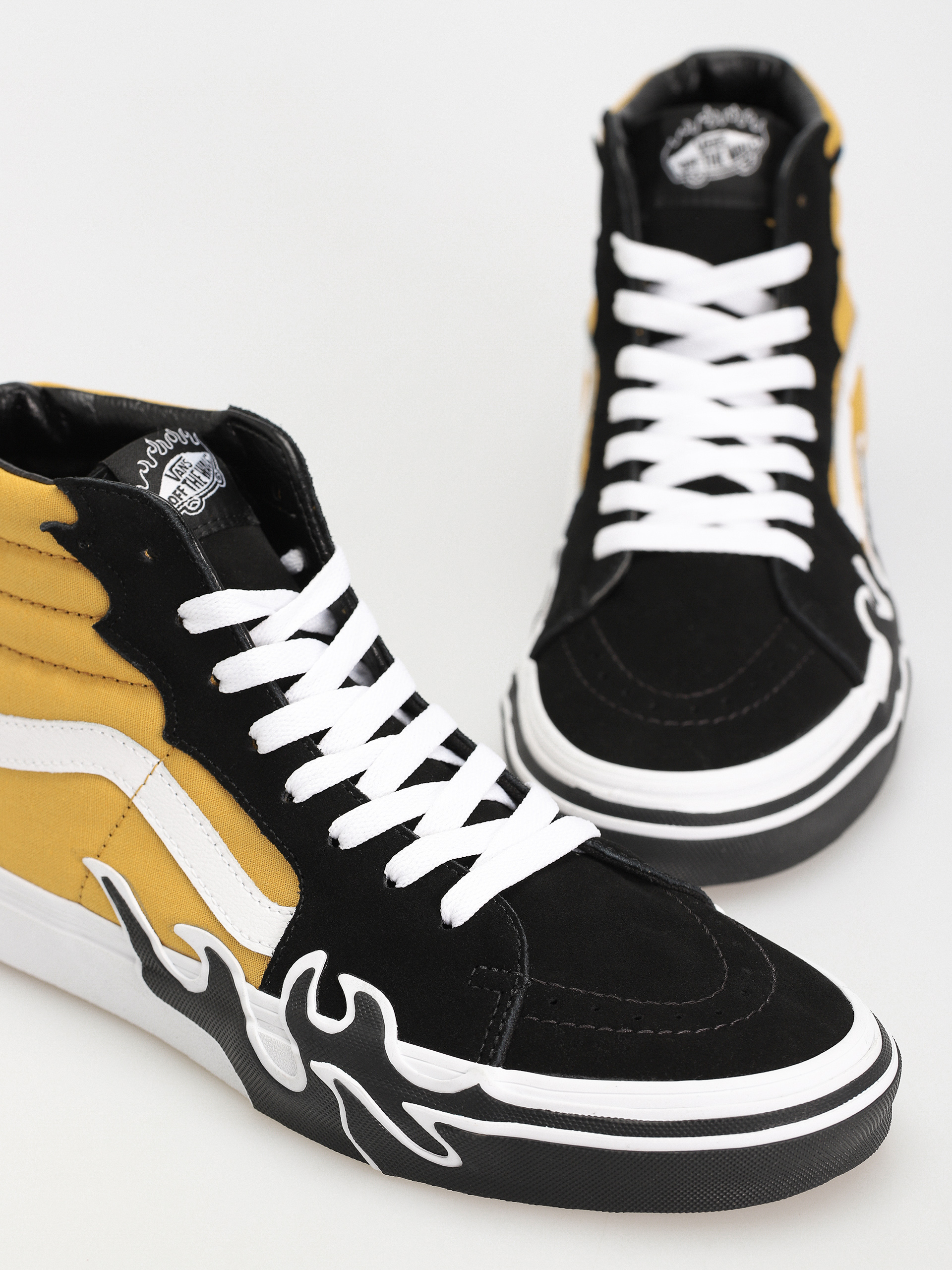 Vans Sk8 Hi Flame Cipők (black/yellow)
