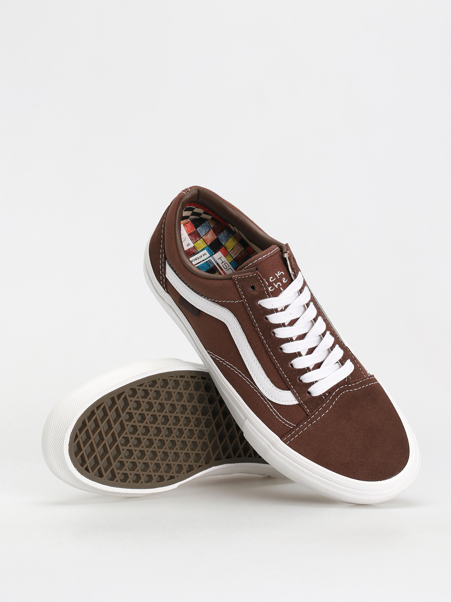Vans Skate Old Skool Cipők (nick michel brown/white)
