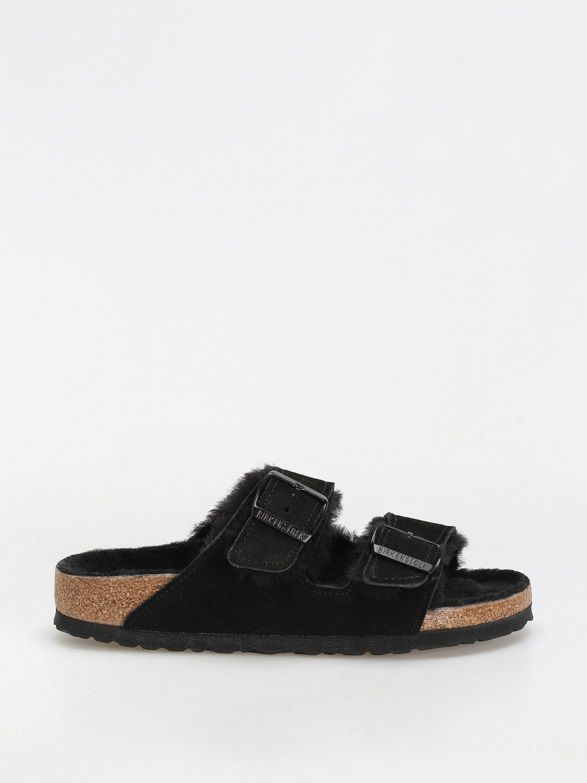 Birkenstock Arizona Suede Leather Narrow Flip-flop papucsok Wmn (black)