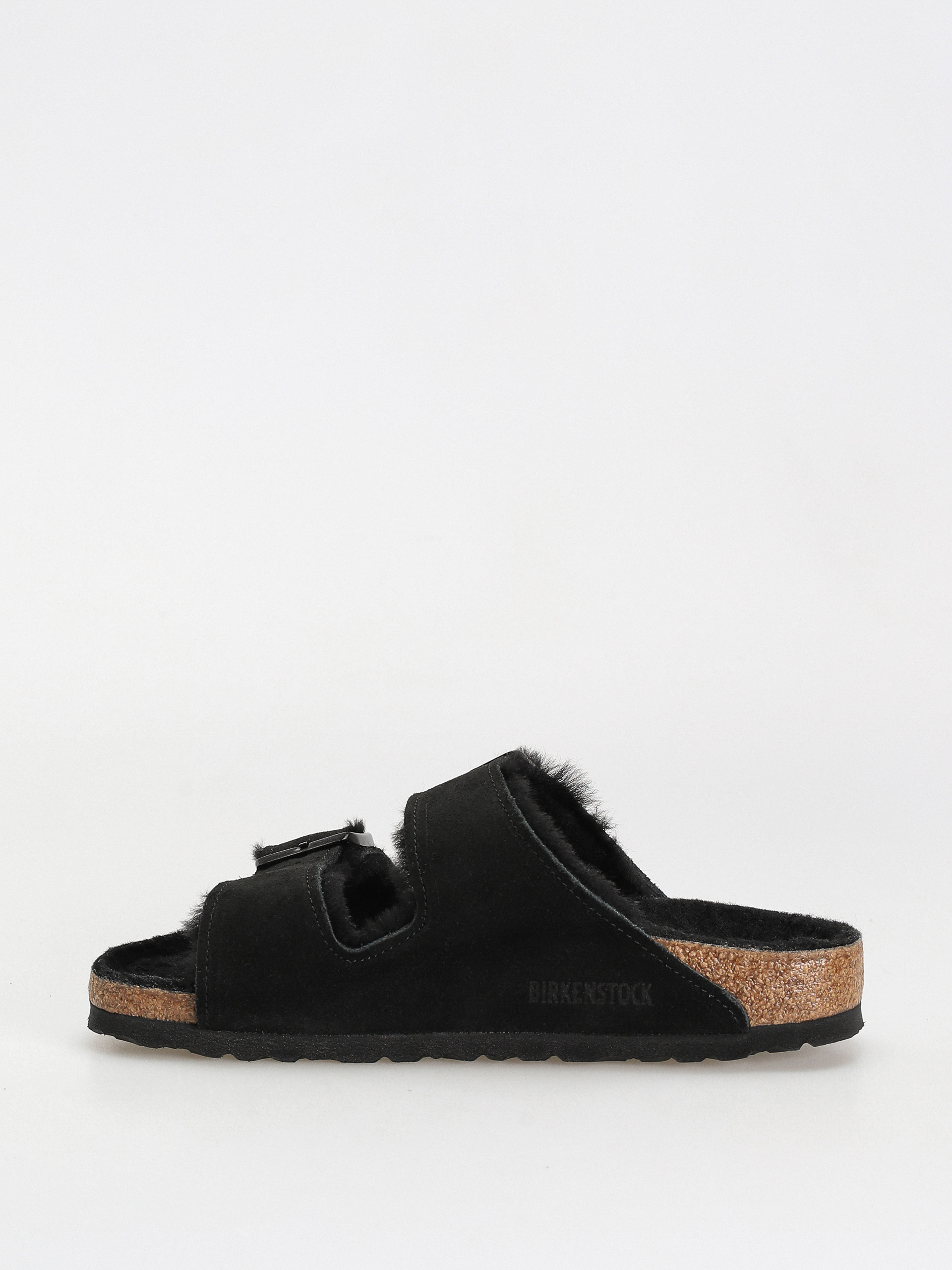 Birkenstock Arizona Suede Leather Narrow Flip-flop papucsok Wmn (black)