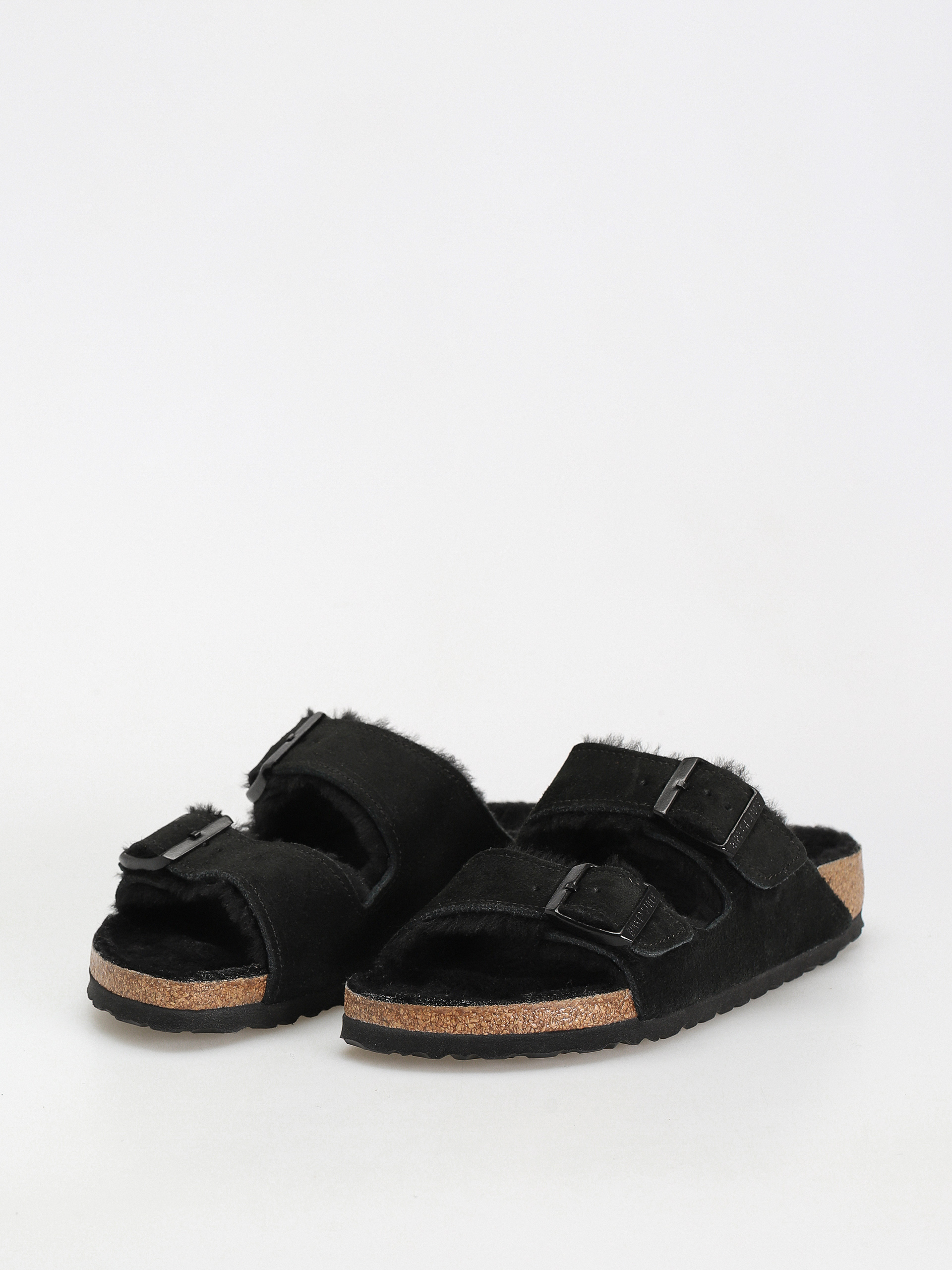 Birkenstock Arizona Suede Leather Narrow Flip-flop papucsok Wmn (black)