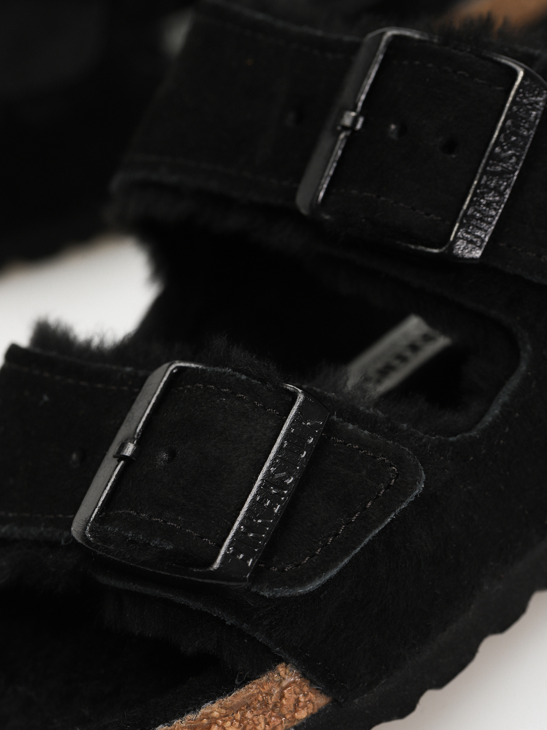 Birkenstock Arizona Suede Leather Narrow Flip-flop papucsok Wmn (black)