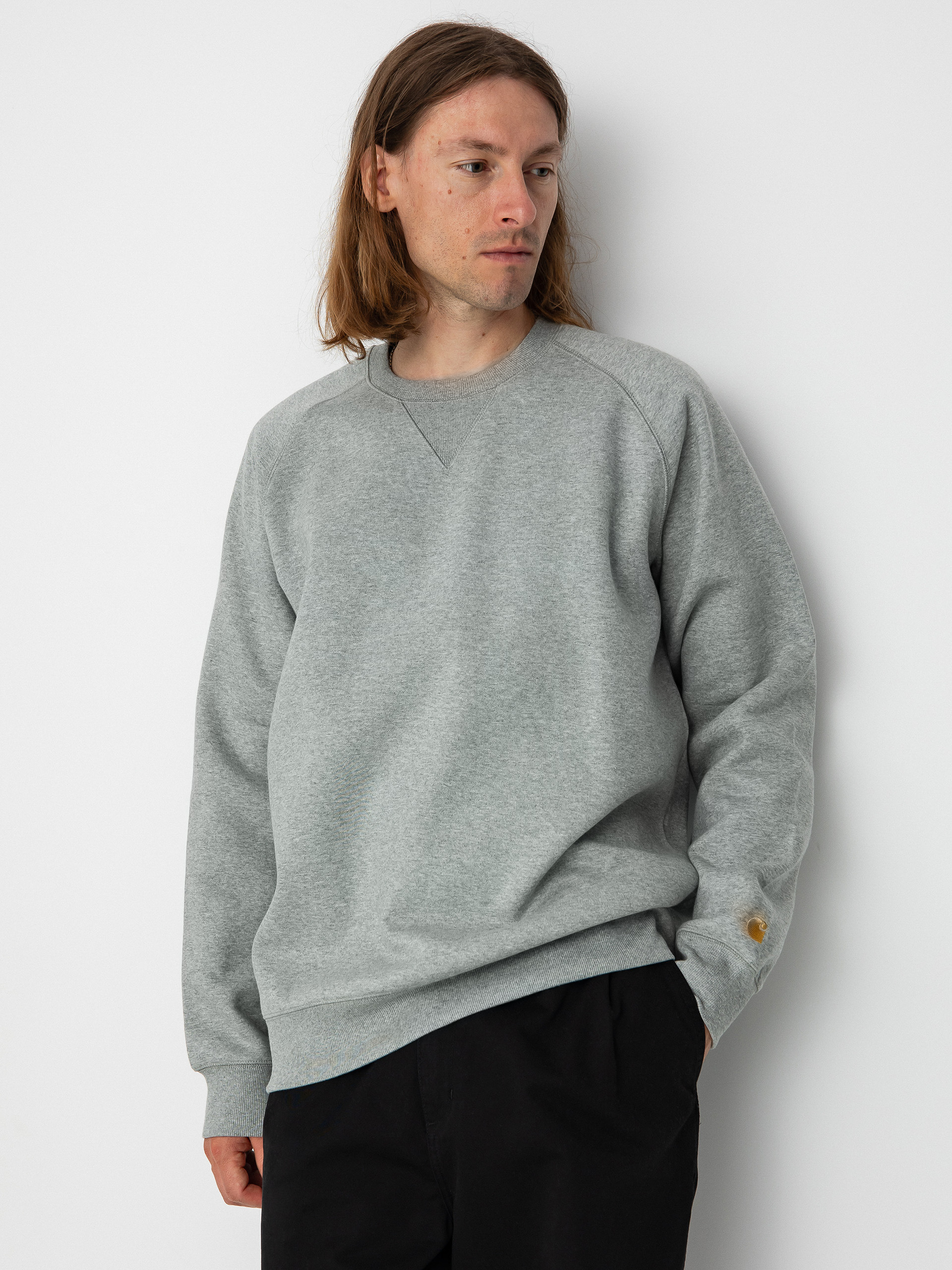 Carhartt WIP Chase Pulóver (grey heather/gold)