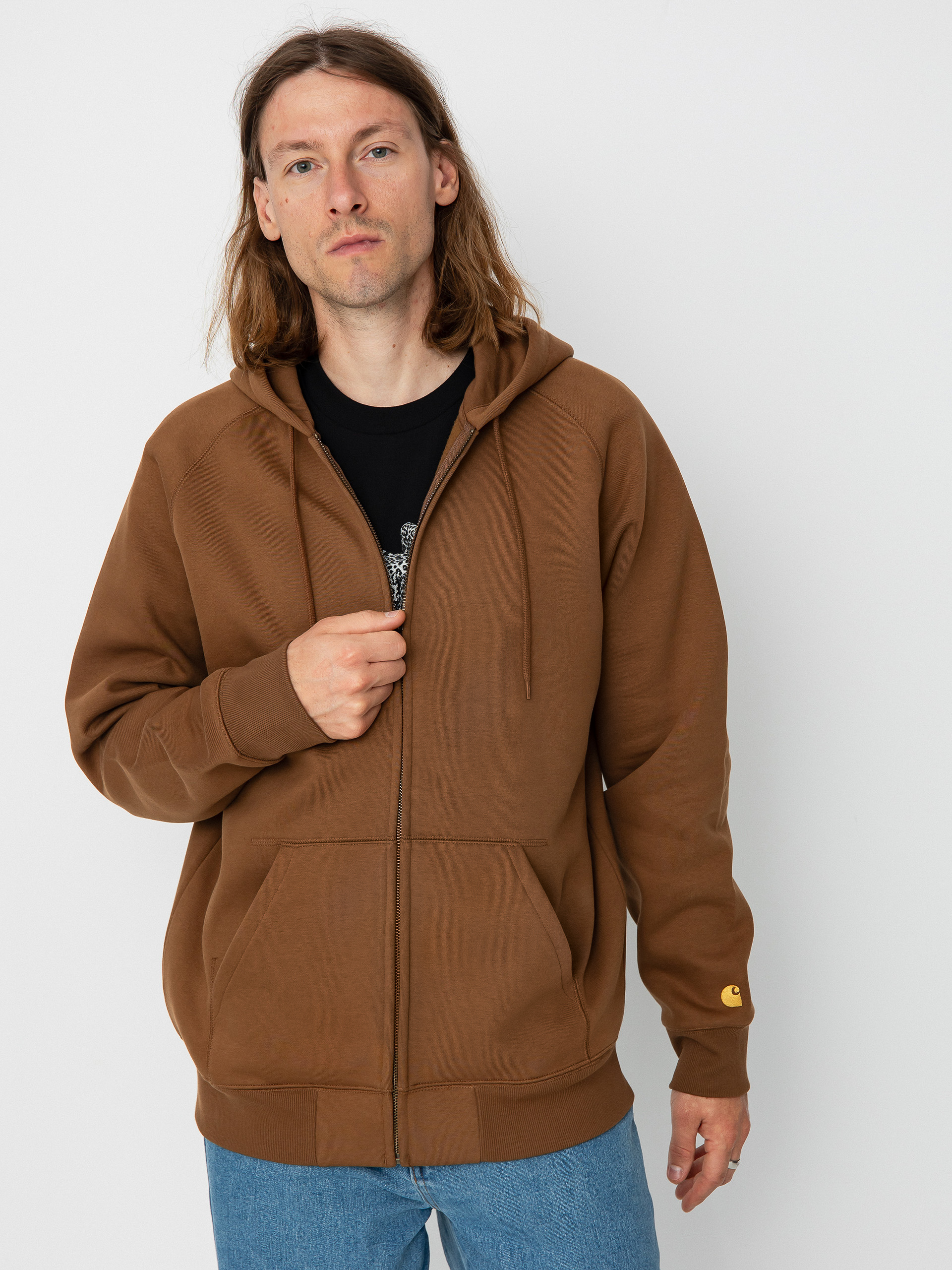 Carhartt WIP Chase ZHD Kapucnis pulóver (tamarind/gold)