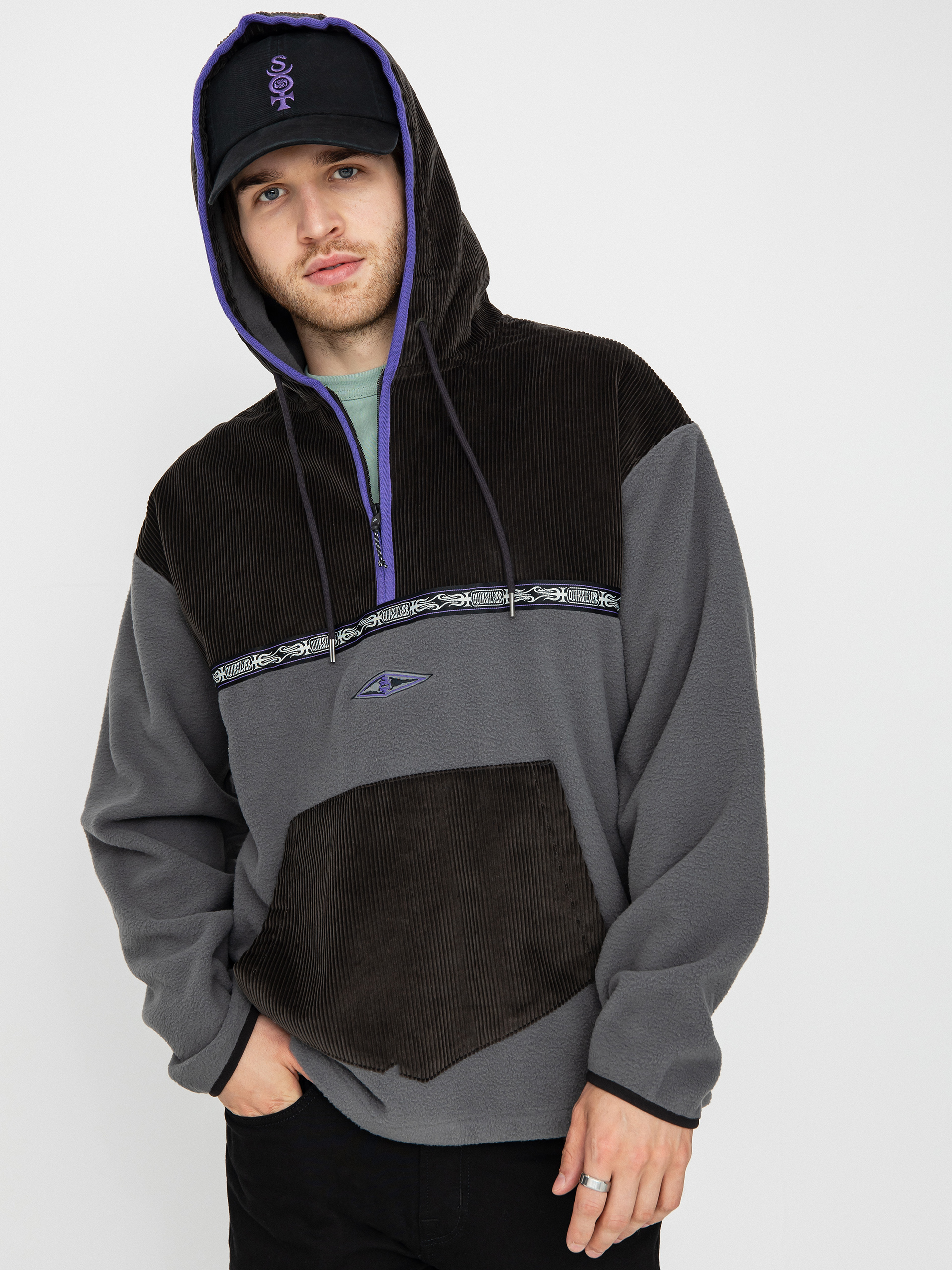 Férfi Quiksilver Flamingsot Polár pulóver (phantom)