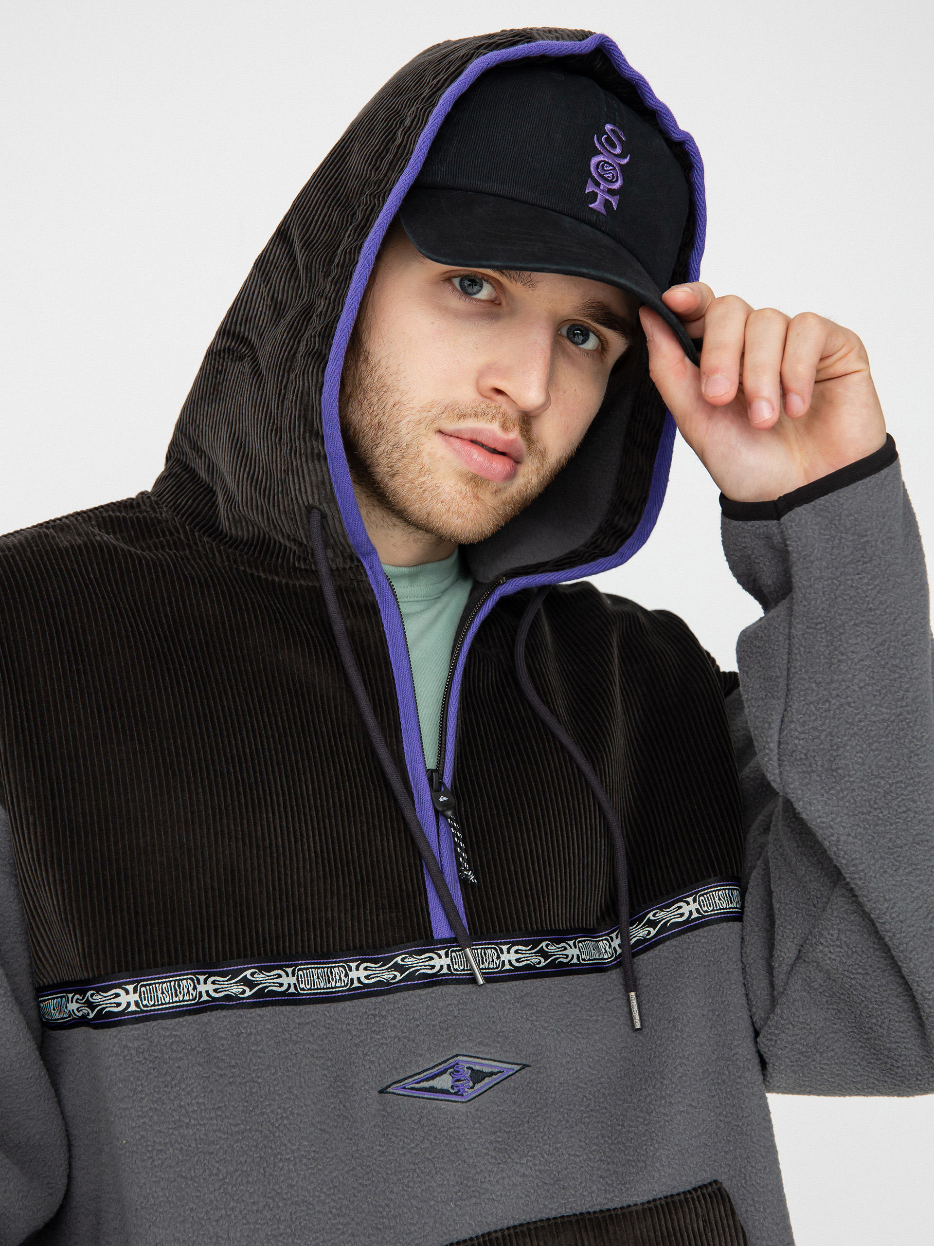 Férfi Quiksilver Flamingsot Polár pulóver (phantom)