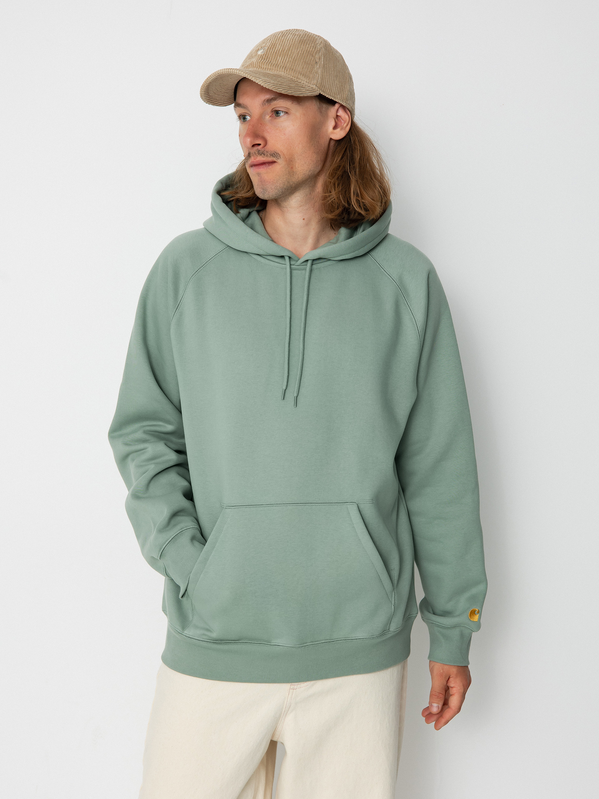 Carhartt WIP Chase HD Kapucnis pulóver (glassy teal/gold)