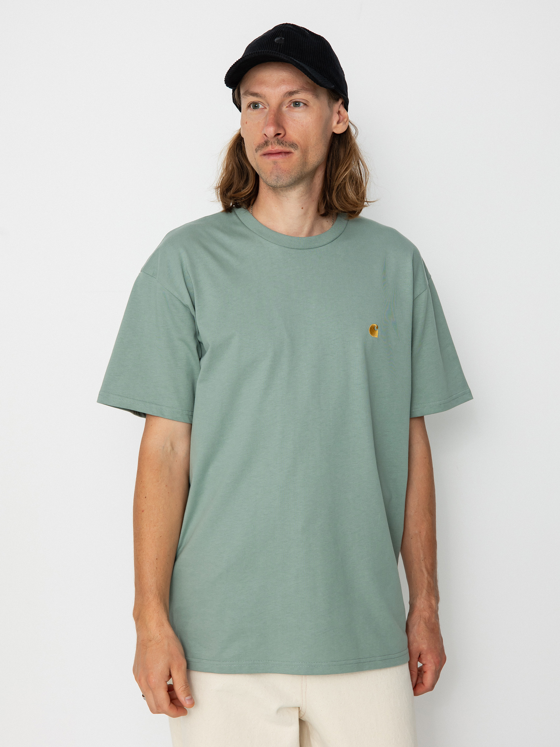 Carhartt WIP Chase póló (glassy teal/gold)