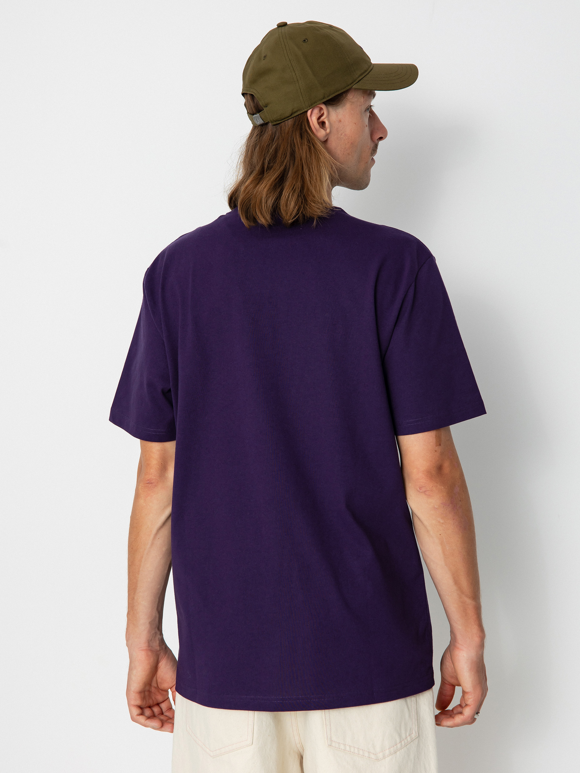 Carhartt WIP University Script póló (cassis/gold)