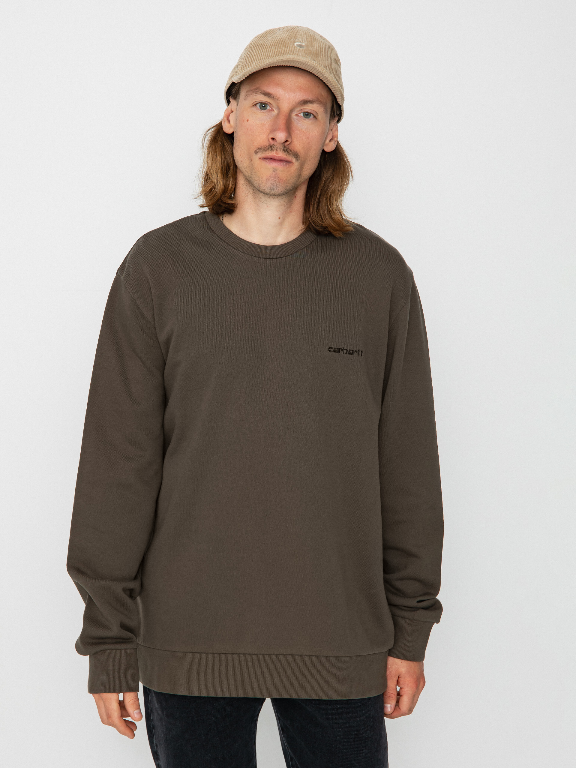 Carhartt WIP Script Embroidery Pulóver (cypress/black)