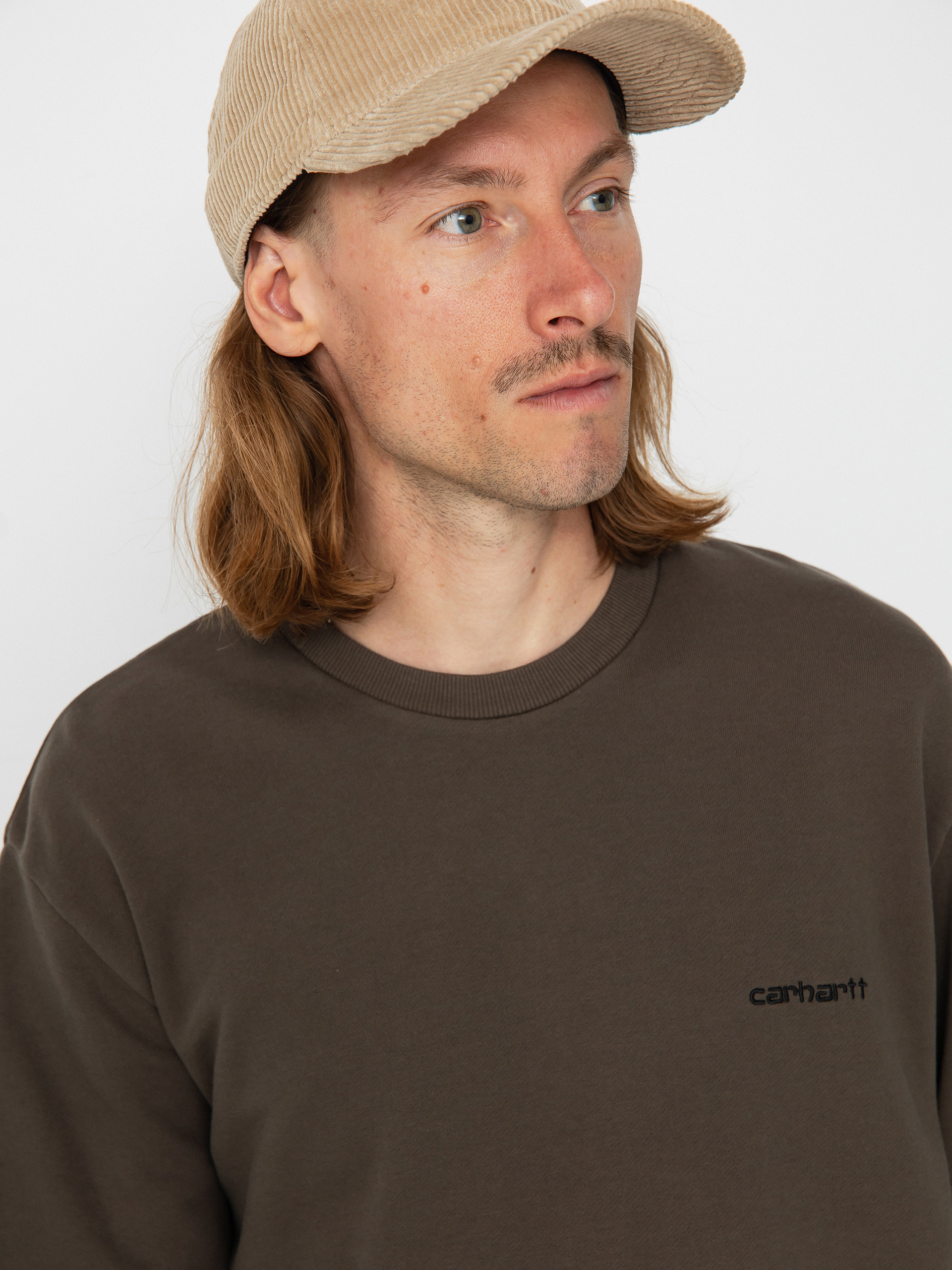 Carhartt WIP Script Embroidery Pulóver (cypress/black)