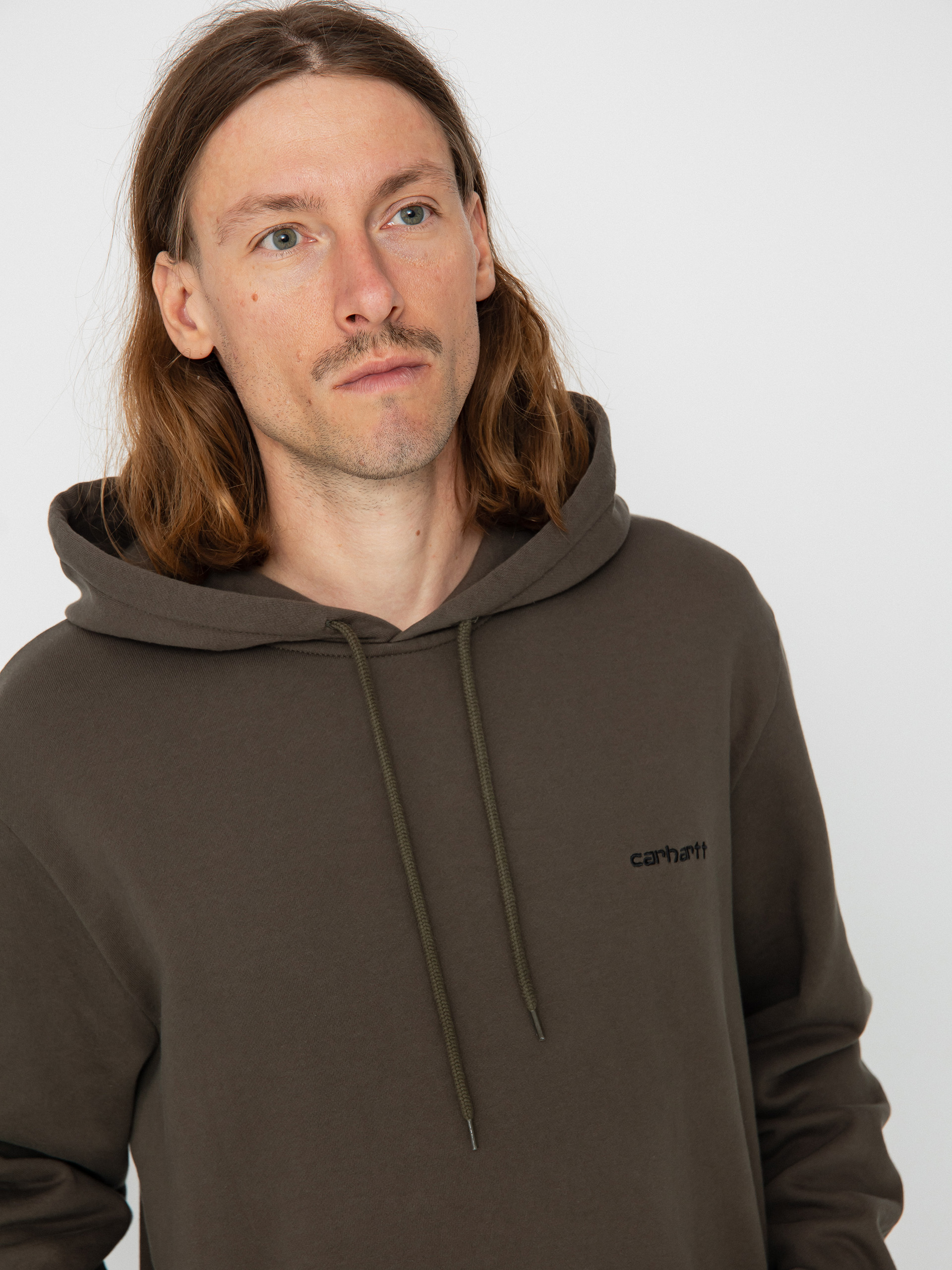 Carhartt WIP Script Embroidery HD Kapucnis pulóver (cypress/black)