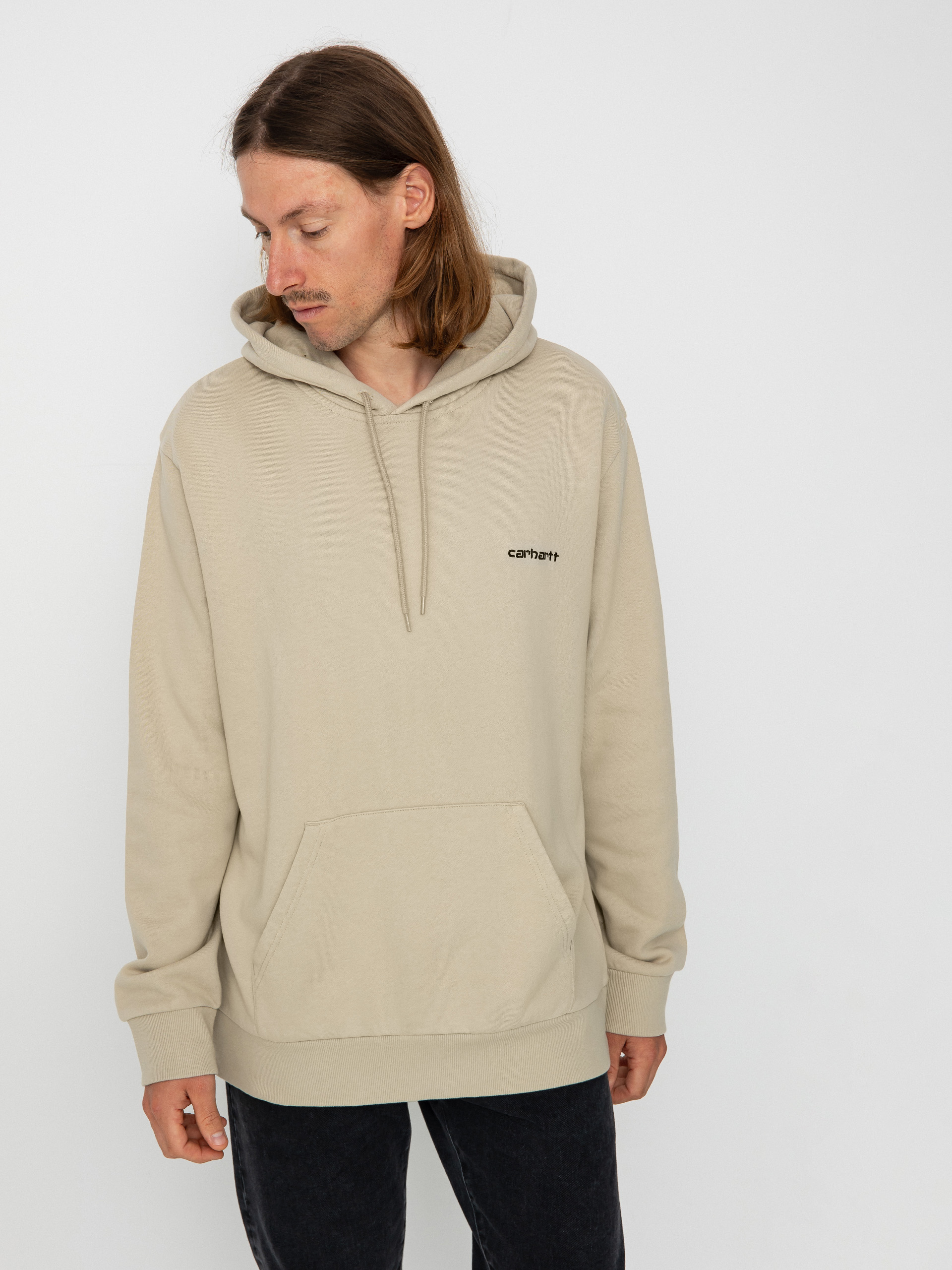 Carhartt WIP Script Embroidery HD Kapucnis pulóver (wall/black)