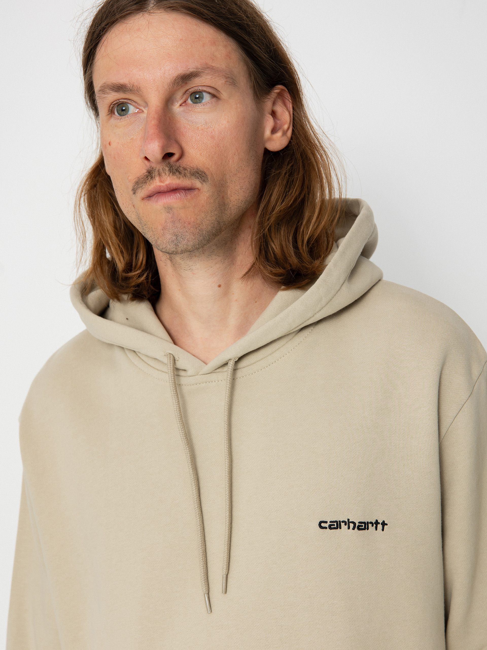 Carhartt WIP Script Embroidery HD Kapucnis pulóver (wall/black)