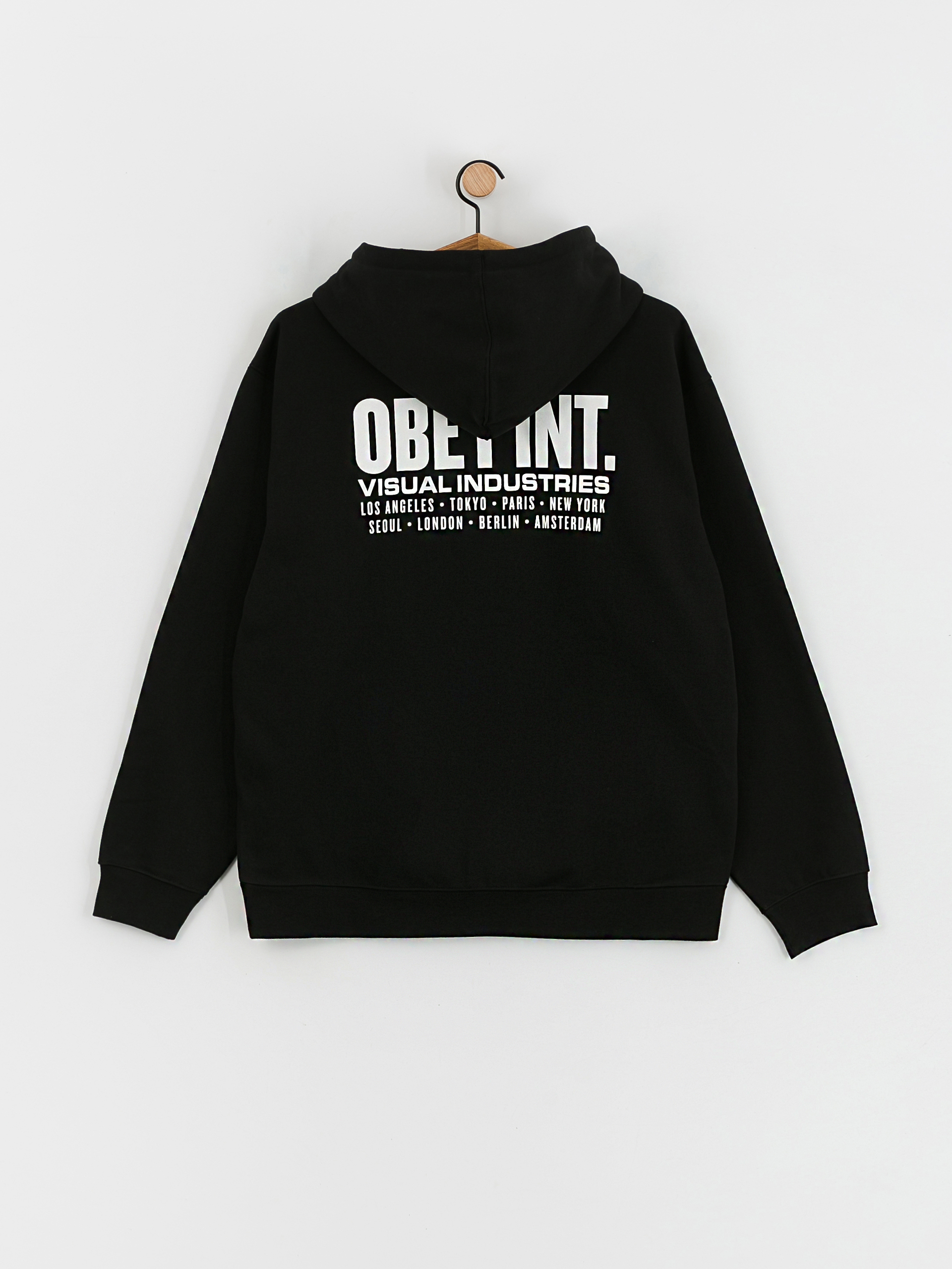 OBEY Int. Visual Industries HD Kapucnis pulóver (black)