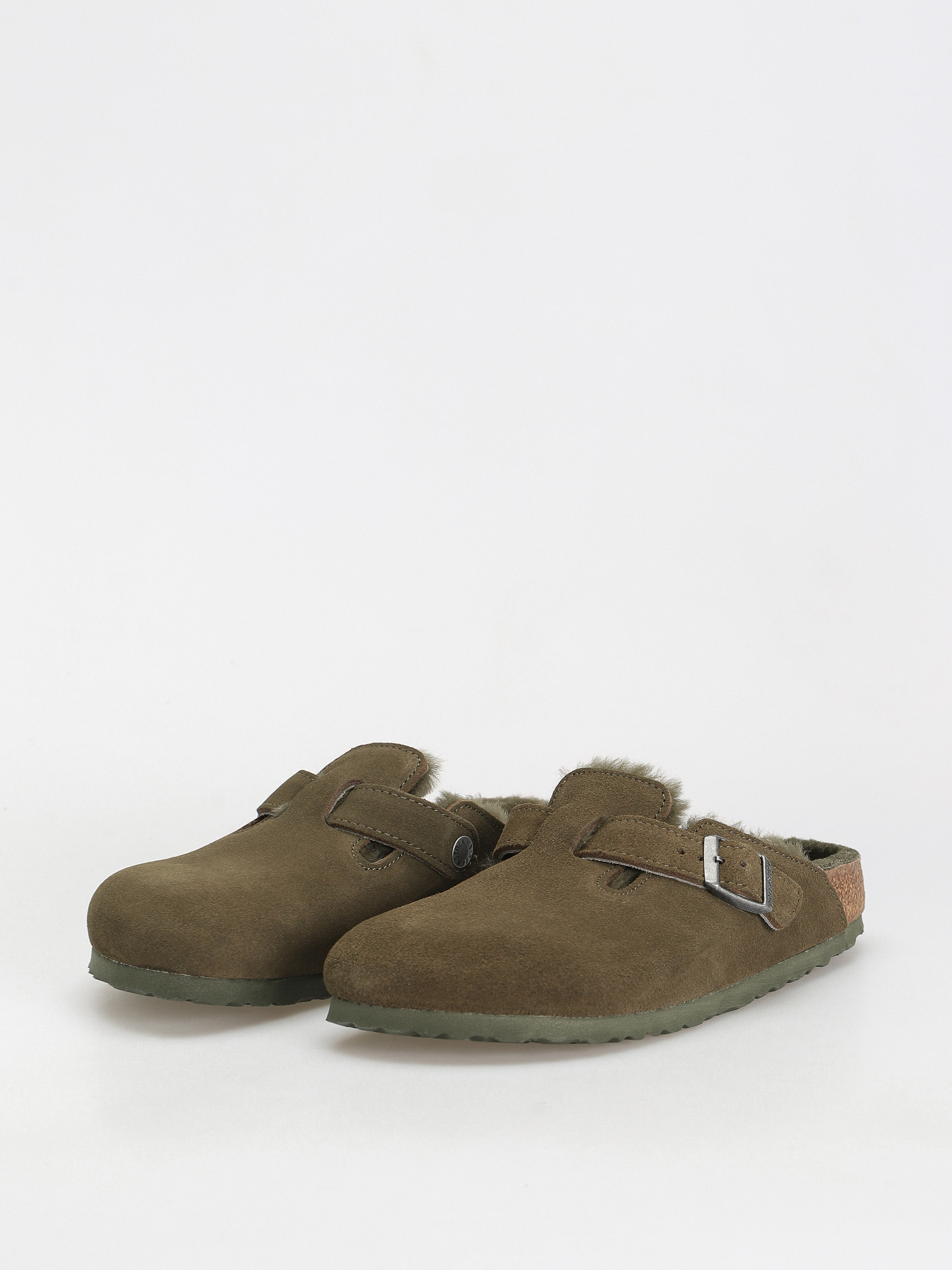 Birkenstock Boston Suede Leather Narrow Flip-flop papucsok Wmn (thyme)