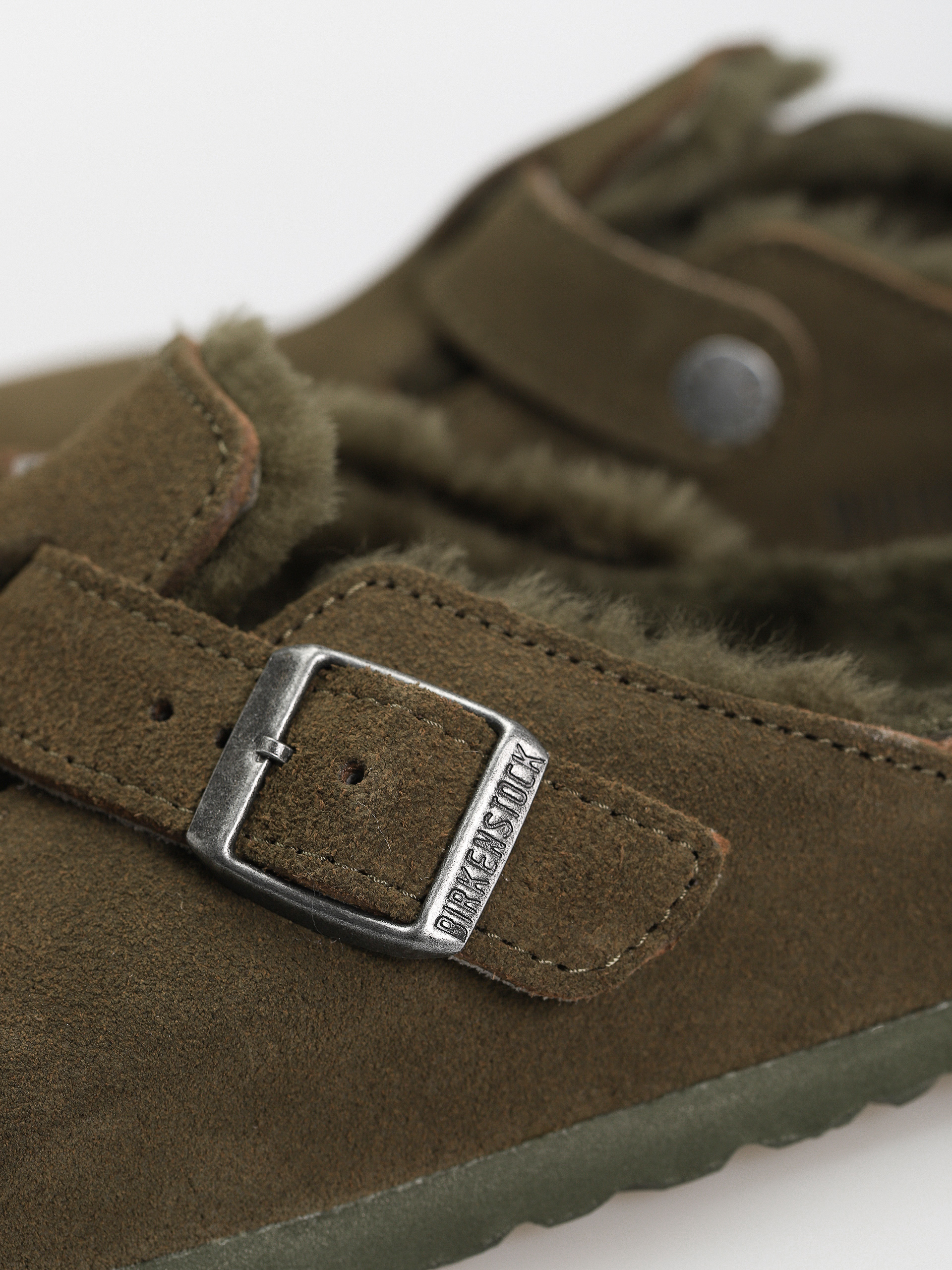 Birkenstock Boston Suede Leather Narrow Flip-flop papucsok Wmn (thyme)