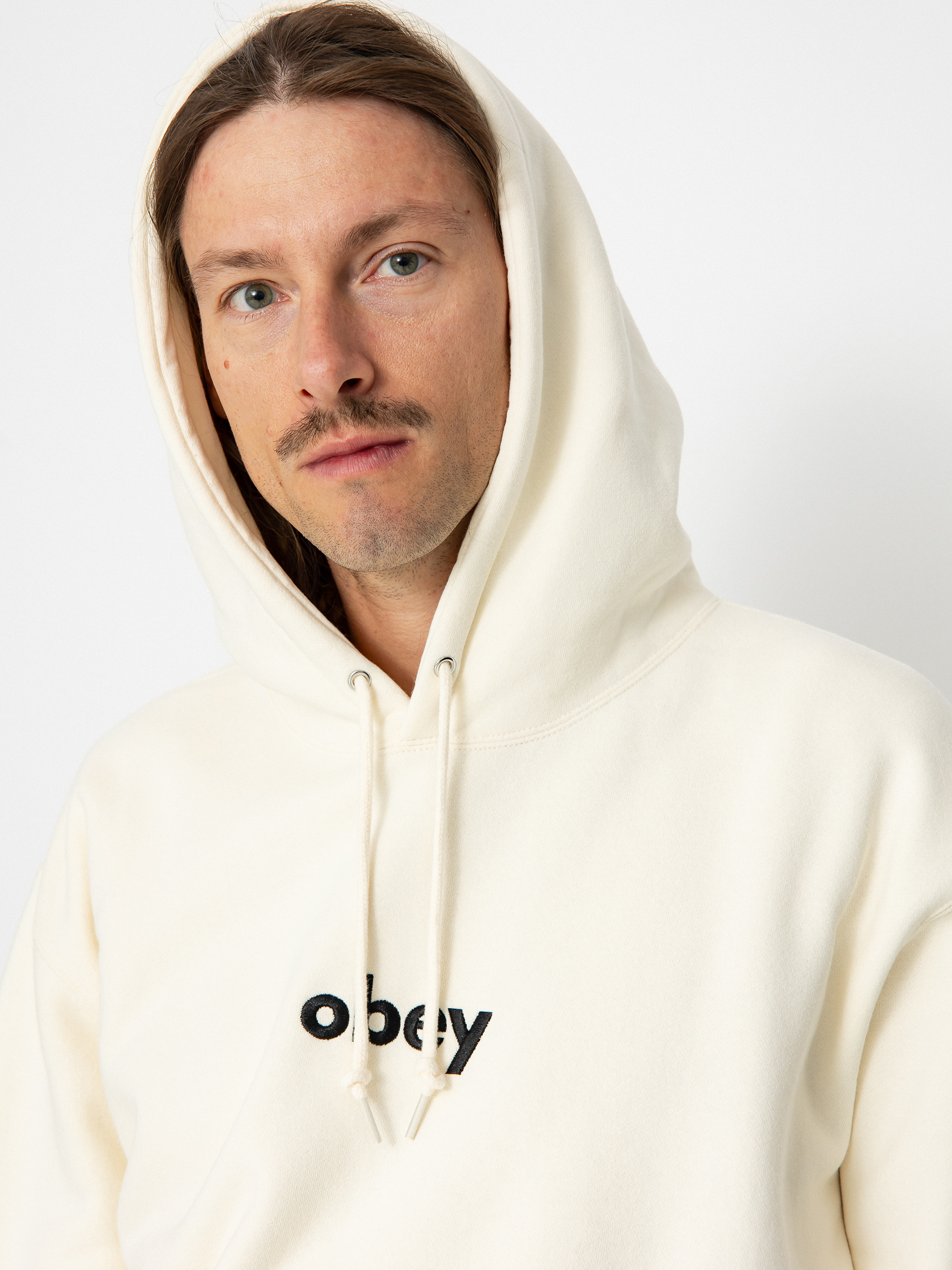 OBEY Lowercase HD Kapucnis pulóver (unbleached)