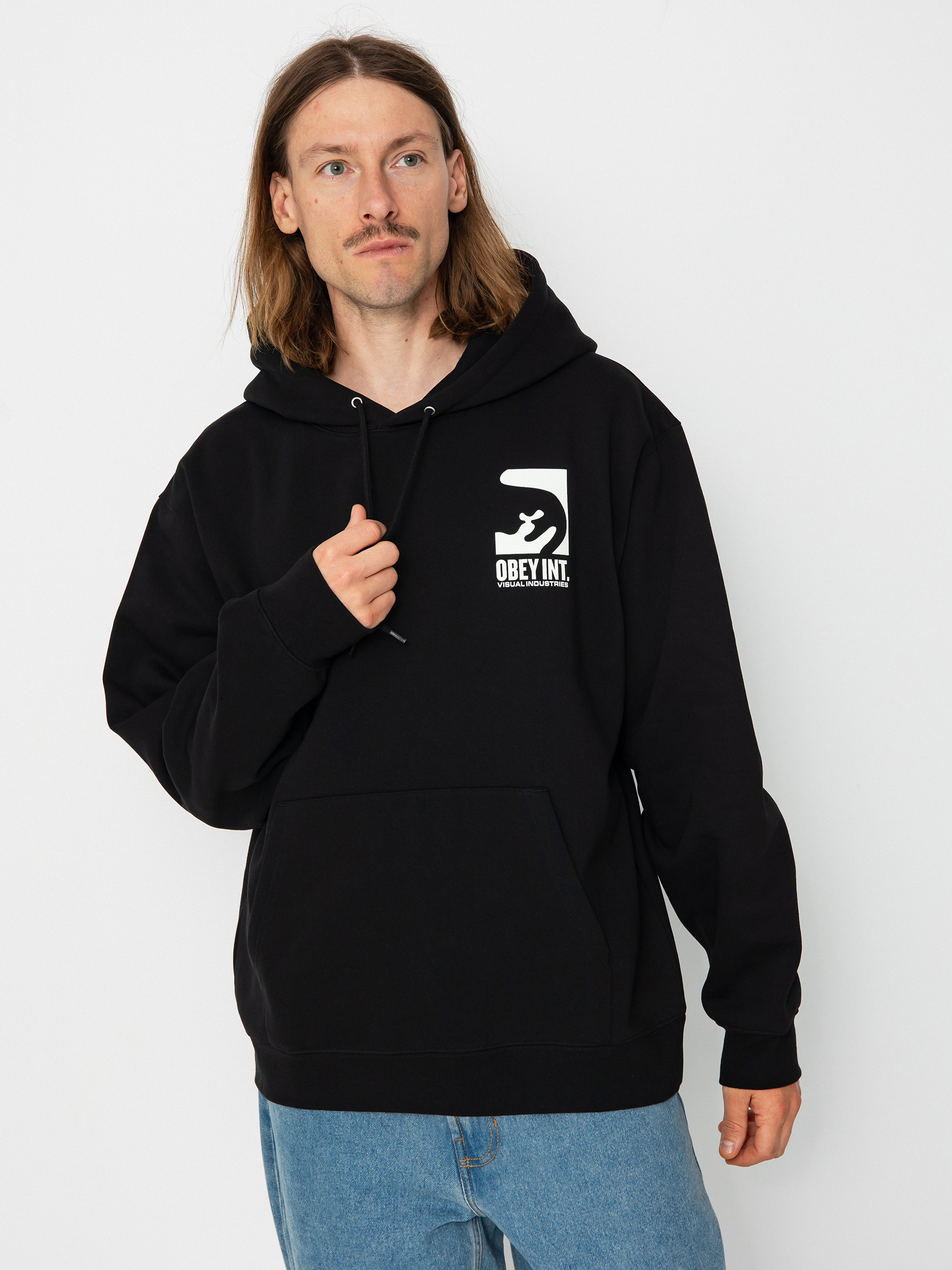 OBEY Int. Visual Industries HD Kapucnis pulóver (black)