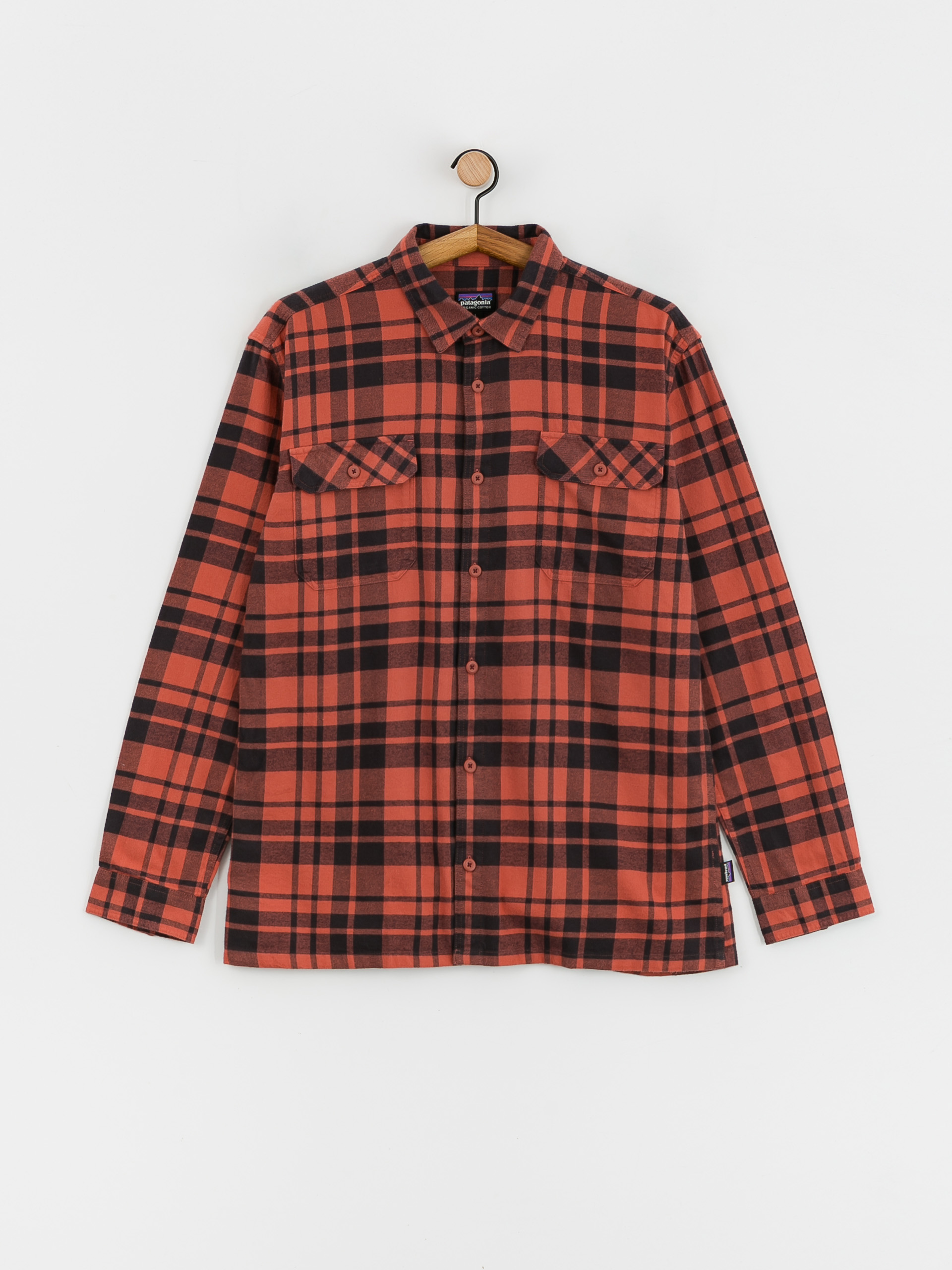 Patagonia Organic Cotton Fjord Flannel Ing (ice caps/burl red)