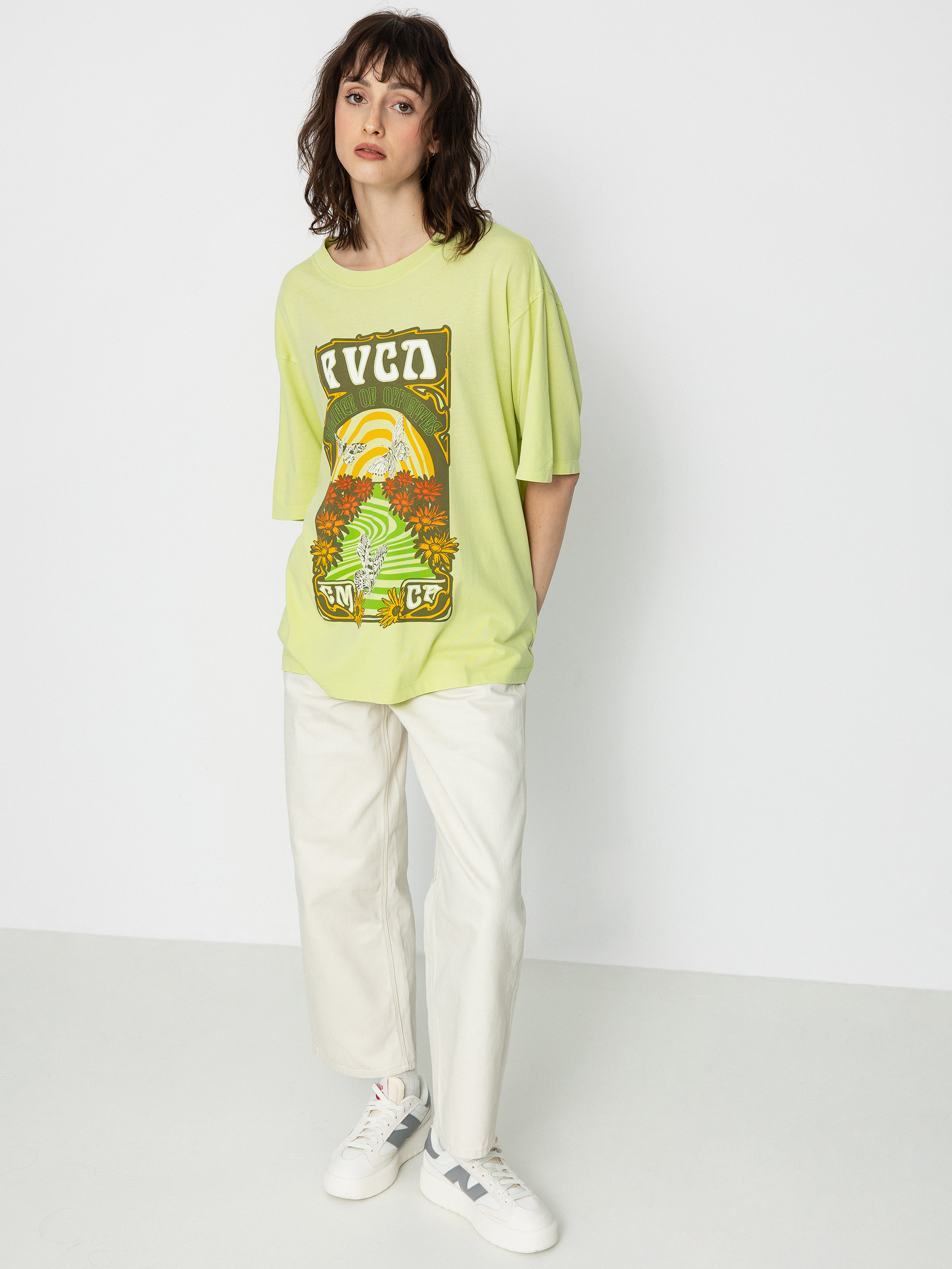 RVCA Swirl Anyday póló Wmn (vivid chartreuse/solid)