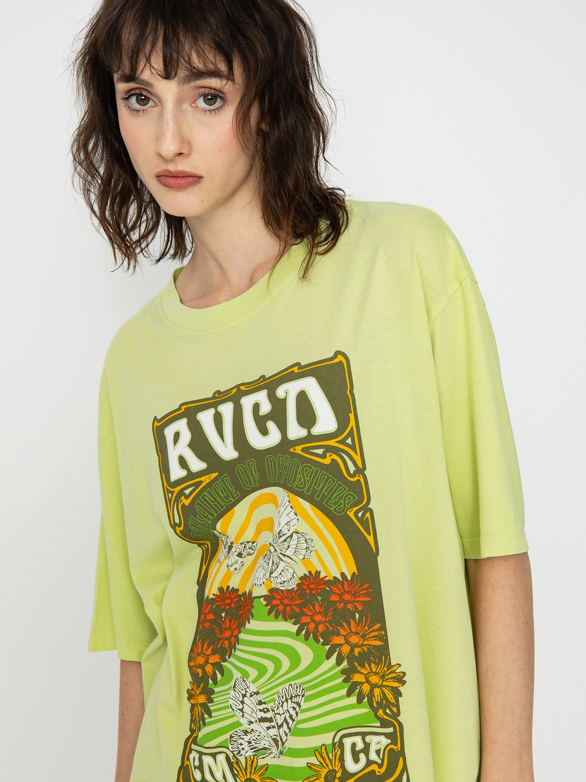 RVCA Swirl Anyday póló Wmn (vivid chartreuse/solid)