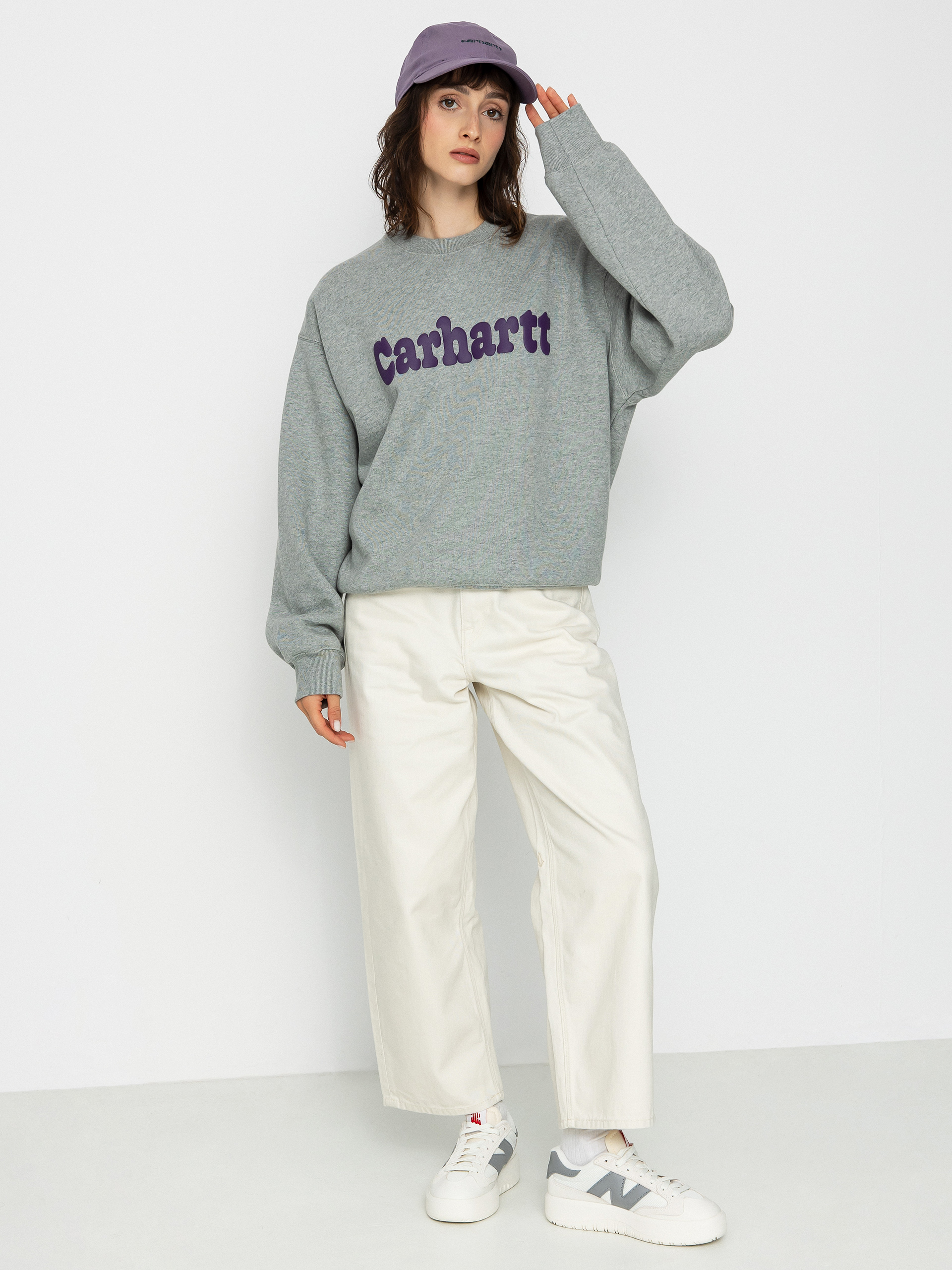 Carhartt WIP Bubbles Pulóver Wmn (grey heather/cassis)