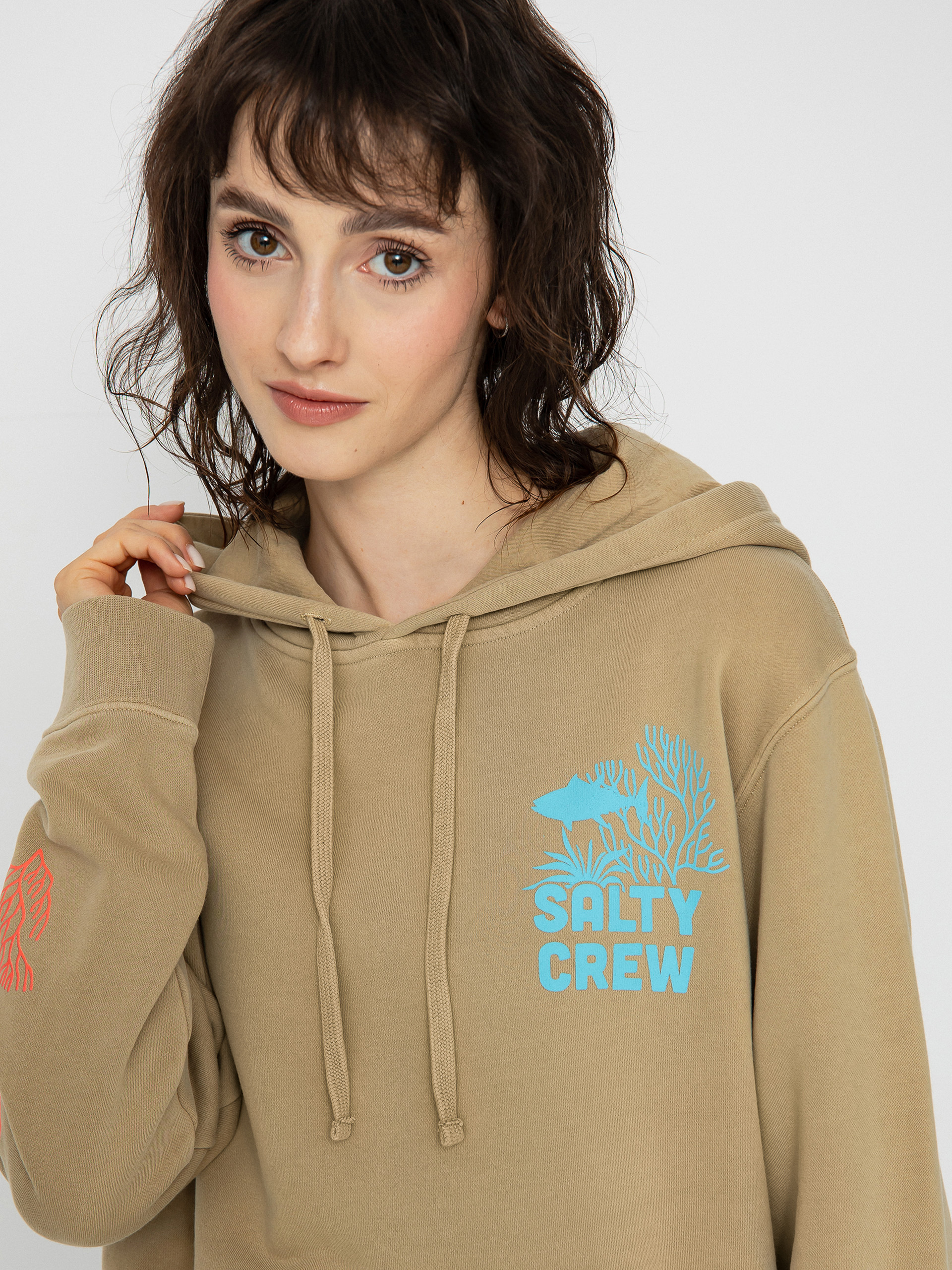 Salty Crew Kelp Forest Boyfriend HD Kapucnis pulóver Wmn (sandstone)