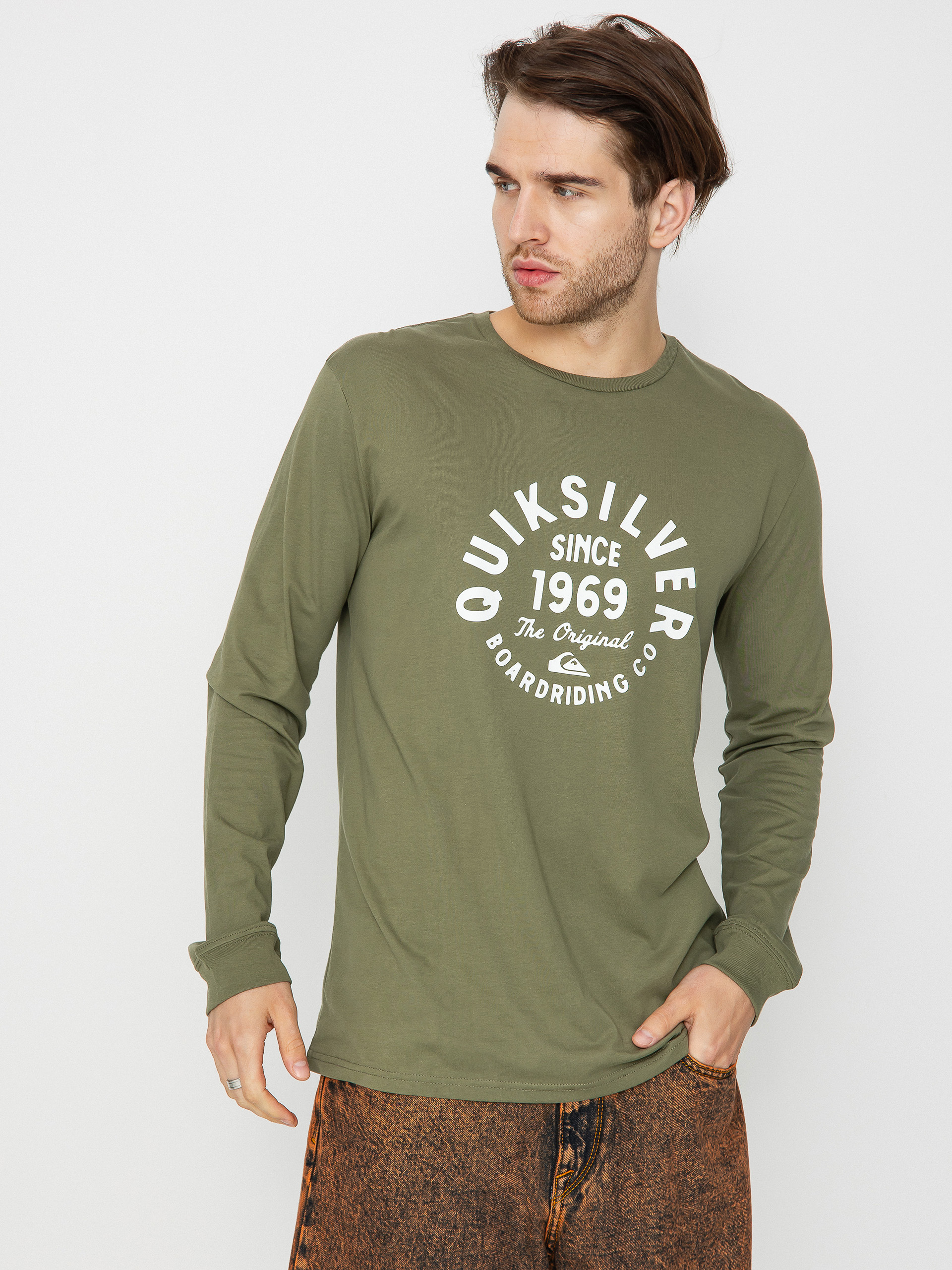 Quiksilver Circled Script Front Hosszú ujjú felső (four leaf clover)