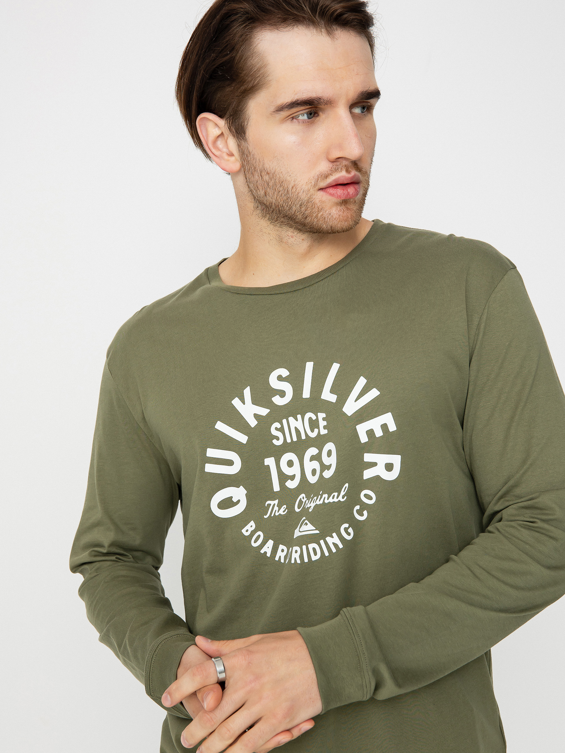 Quiksilver Circled Script Front Hosszú ujjú felső (four leaf clover)