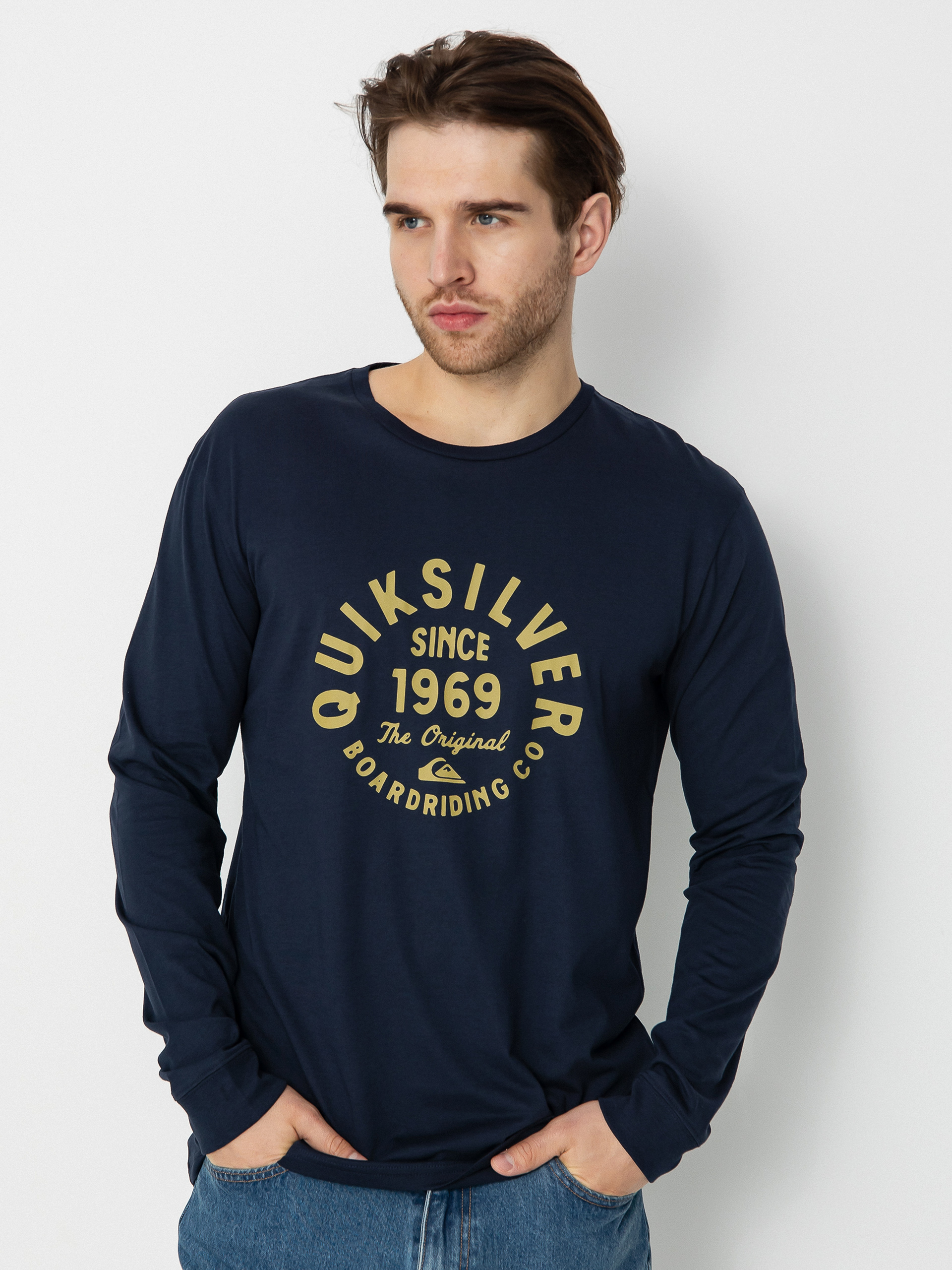 Quiksilver Circled Script Front Hosszú ujjú felső (navy blazer)