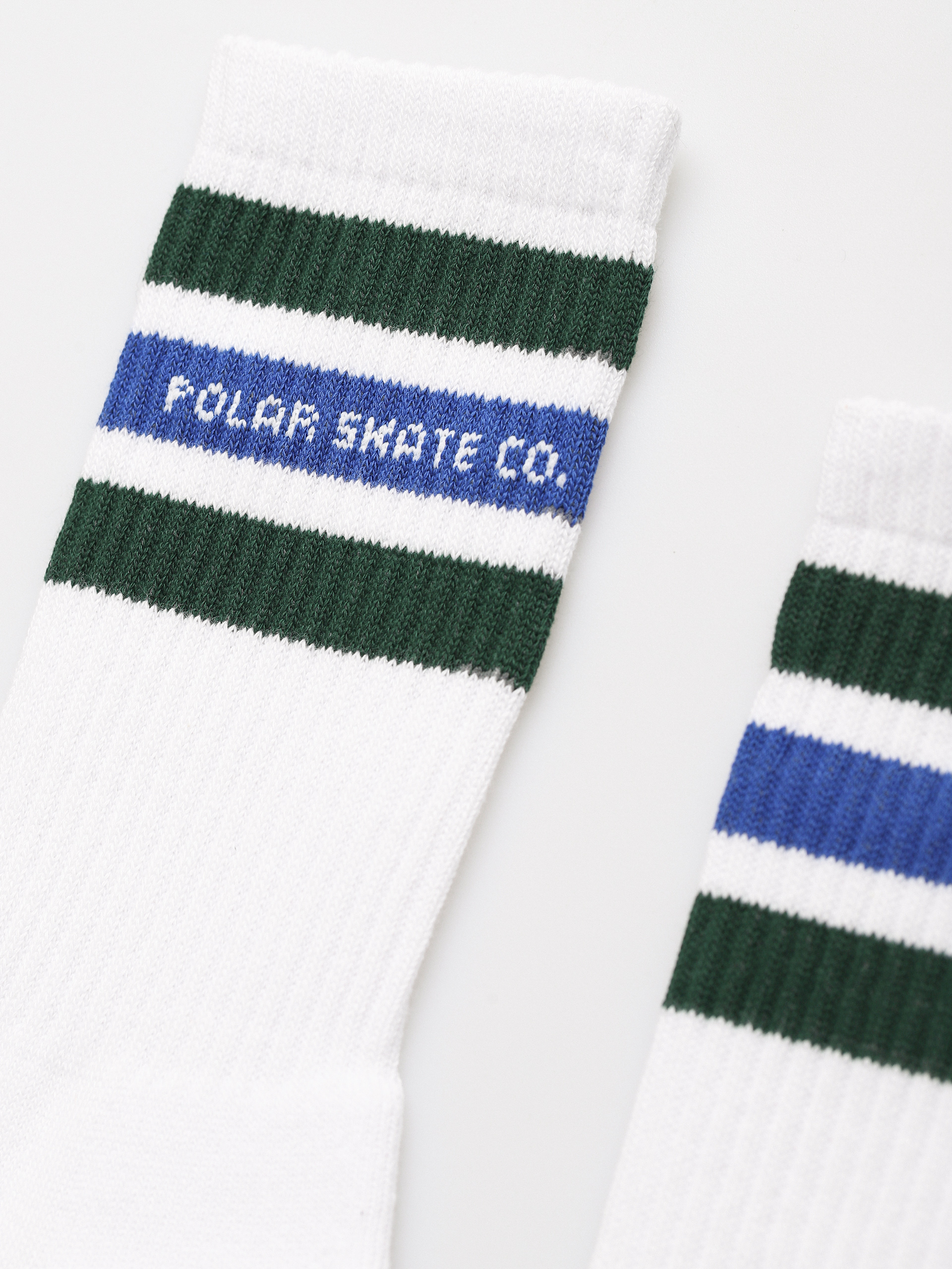 Polar Skate Fat Stripe Zokni (white/green/blue)