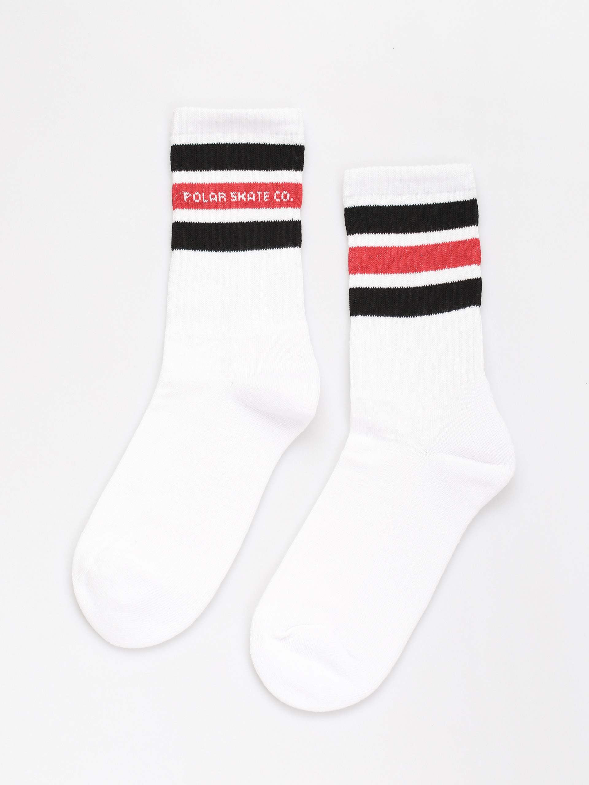 Polar Skate Fat Stripe Zokni (white/black/red)